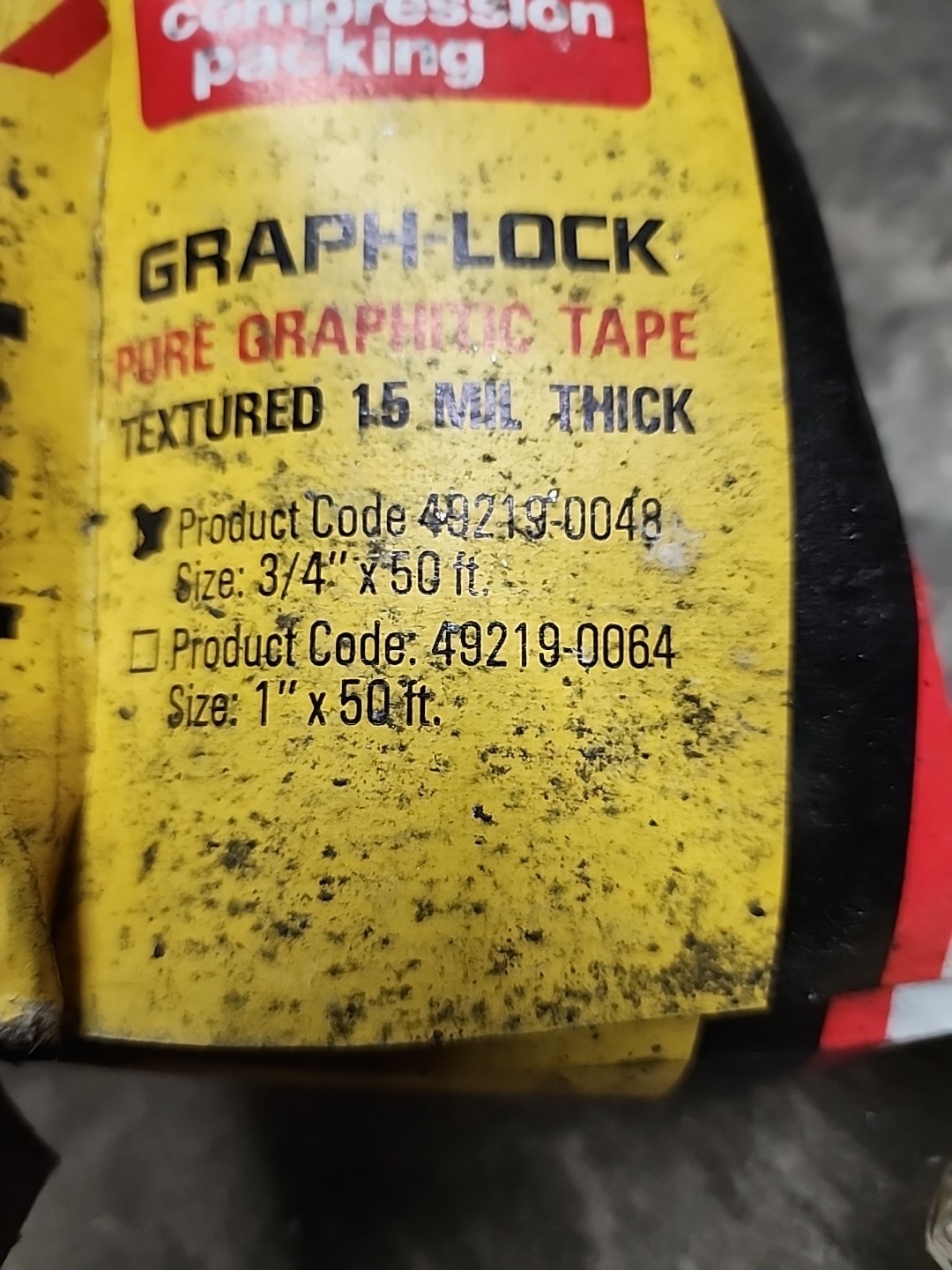 NEW GARLOCK COMPRESSION PACKING GRAPH-LOCK PURE GRAPHITIC TAPE 15 MIL 3/4″X25′