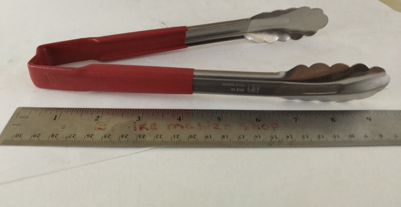 Vollrath 4780940 Stainless Steel Tong RED 9.5 in Scallop Grip Tongs BRAND NEW