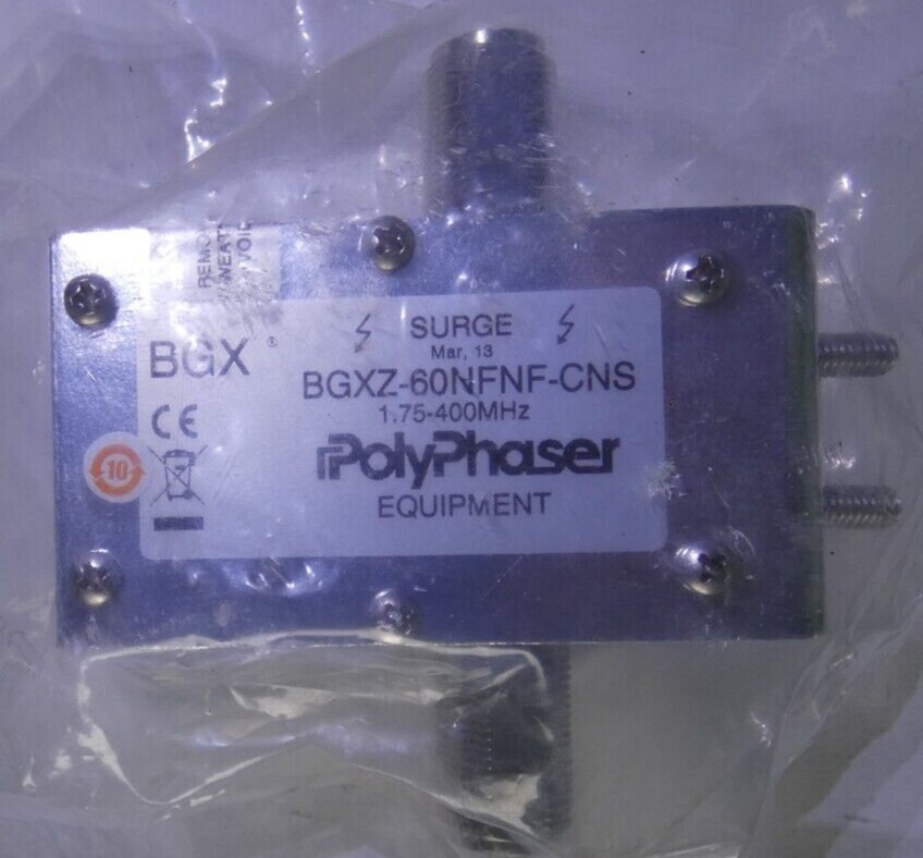 New old stock PolyPhaser BGXZ-60NFNF-CNS Lightning / Surge Protector 1.75-400MHz