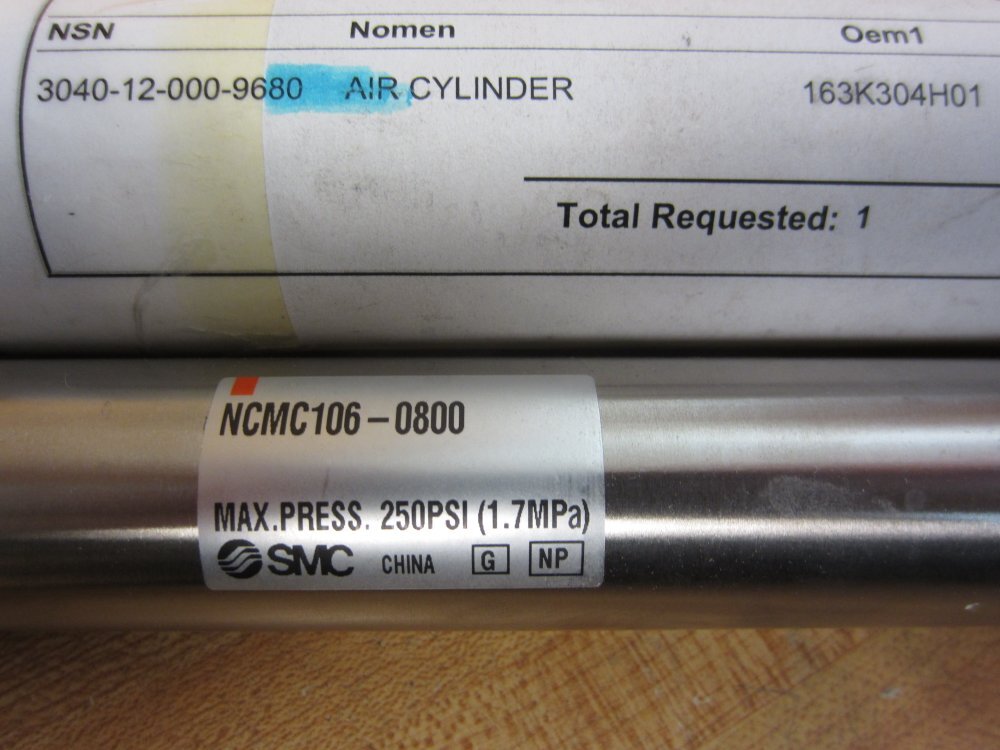 SMC NCMC106-0800 Air Cylinder 163K304H01