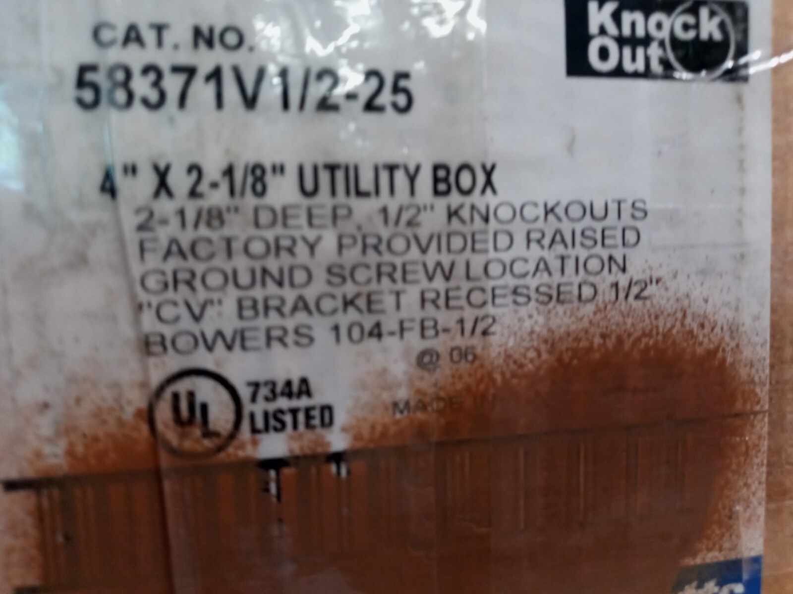 (Box Of 25) Steel City 58371-1/2 Utility Outlet Box