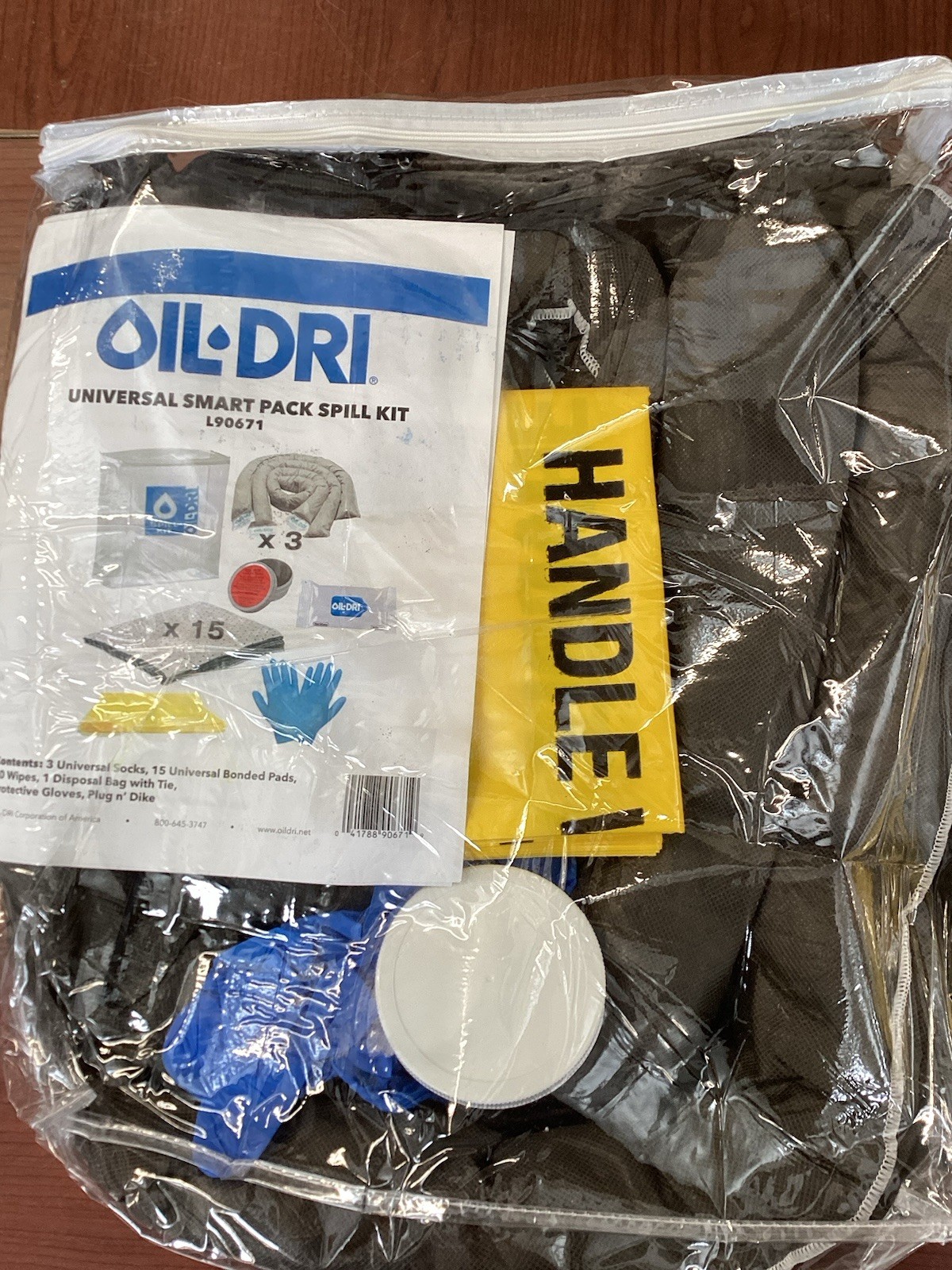 NEW 2PK Oil-Dri L90671 Spill Kit 7 Gal Volume Absorbed Per Kit Clear Bag C13