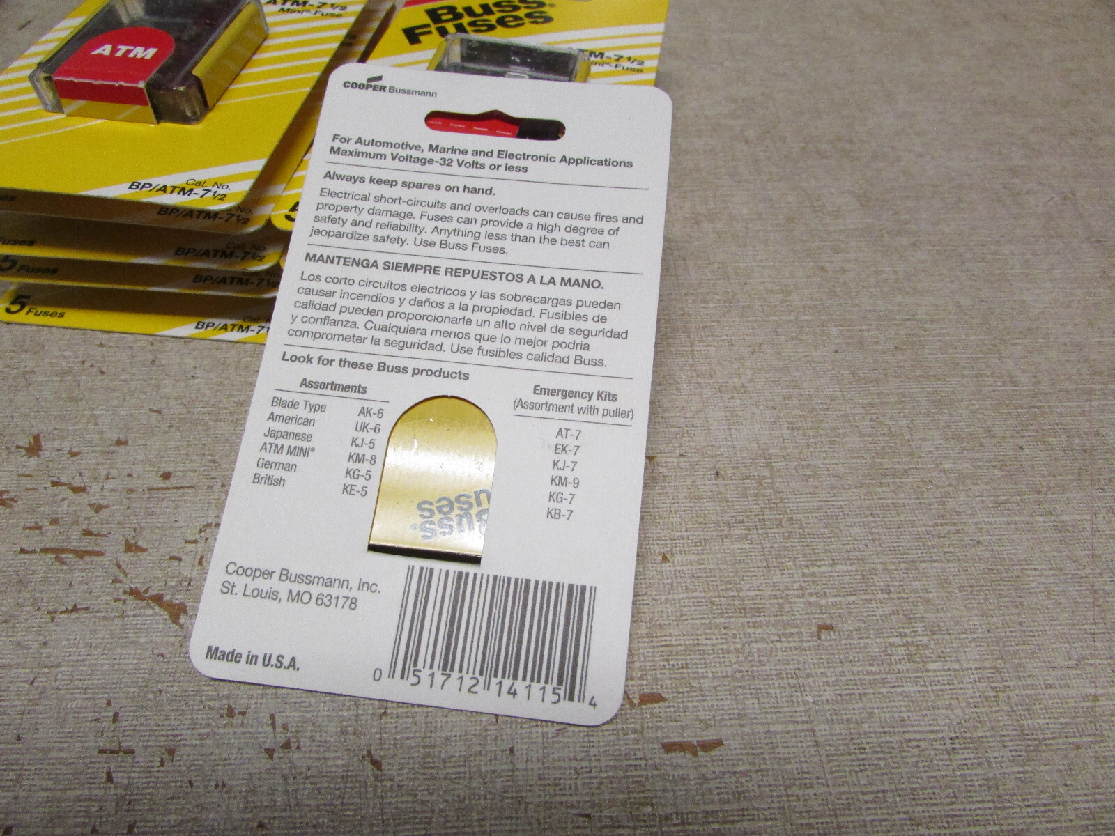 50 Buss mini fuses ATM 7.5 amp BP/ATM-7-1/2-RP Ten – 5 Packs