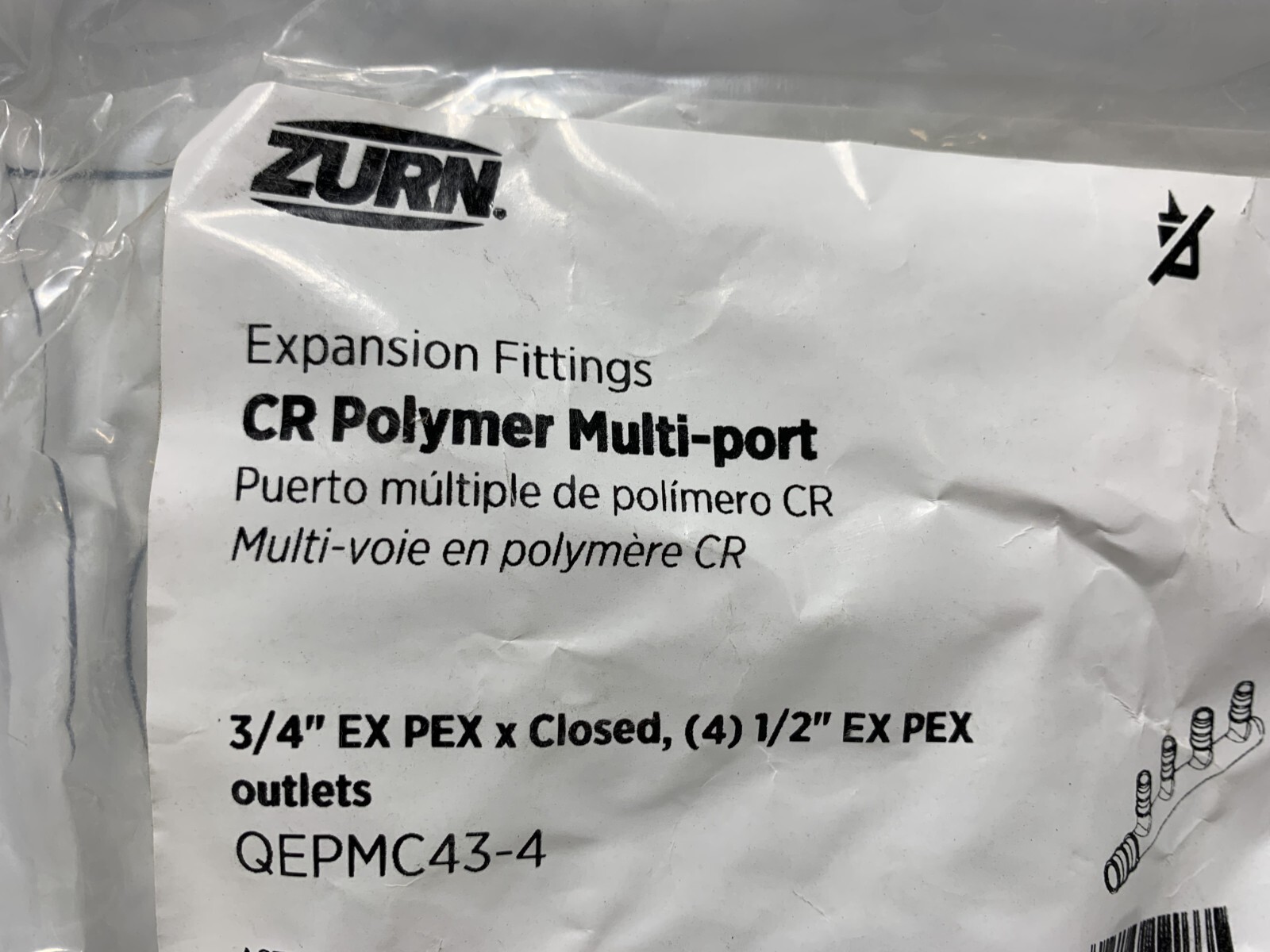 Zurn QEPMC43-4 CR Colymer Multi-Port Expansion FIttings 3/4″ (pk of 10)