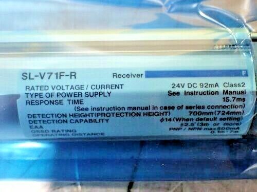 KEYENCE SL-V71F LIGHT CURTAIN TRANSMITTER & RECEIVER PAIR 24VDC