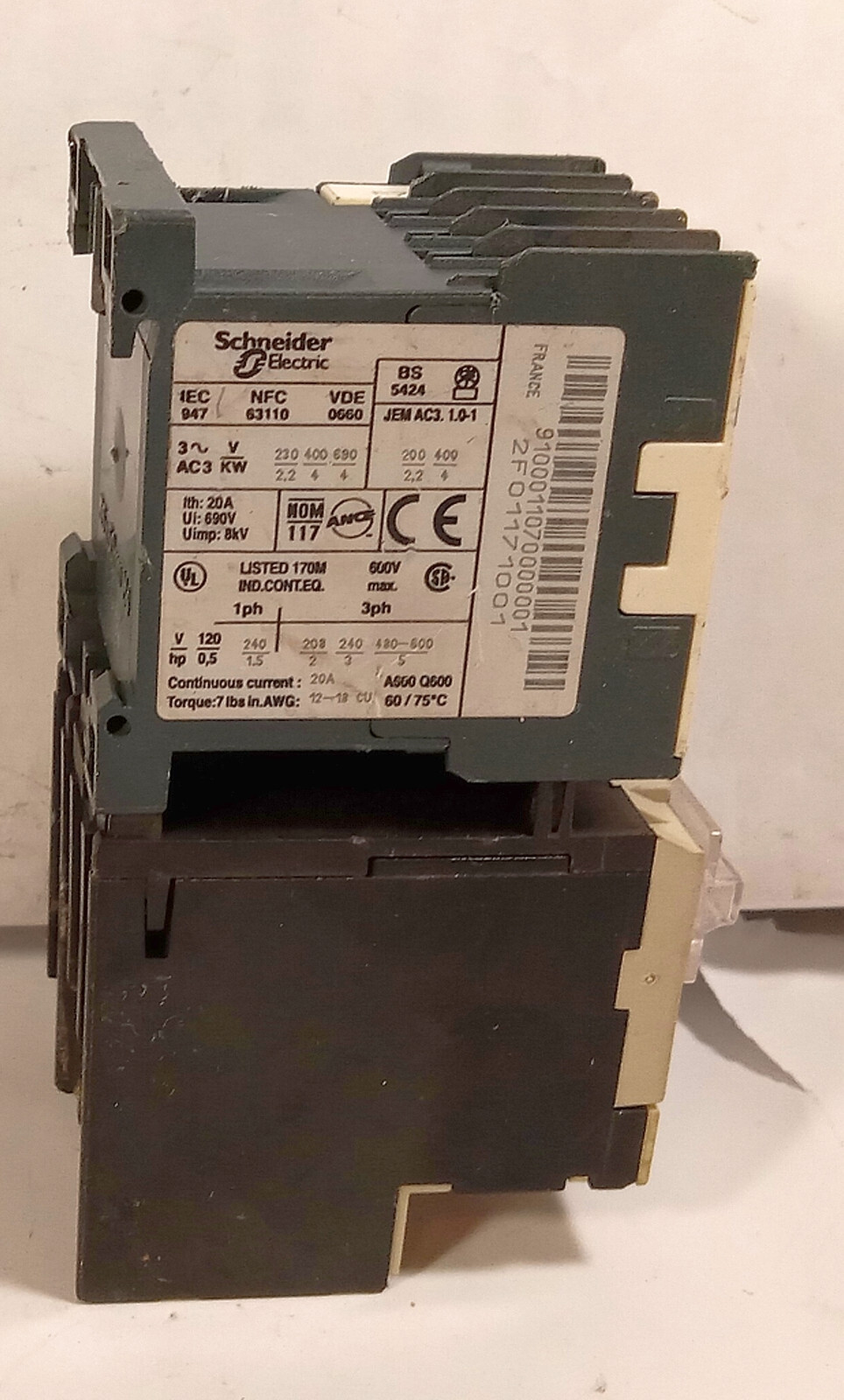1 USED TELEMECANIQUE LC1K09 10 F7 CONTACTOR W/LR2K0314 RELAY ***MAKE OFFER***