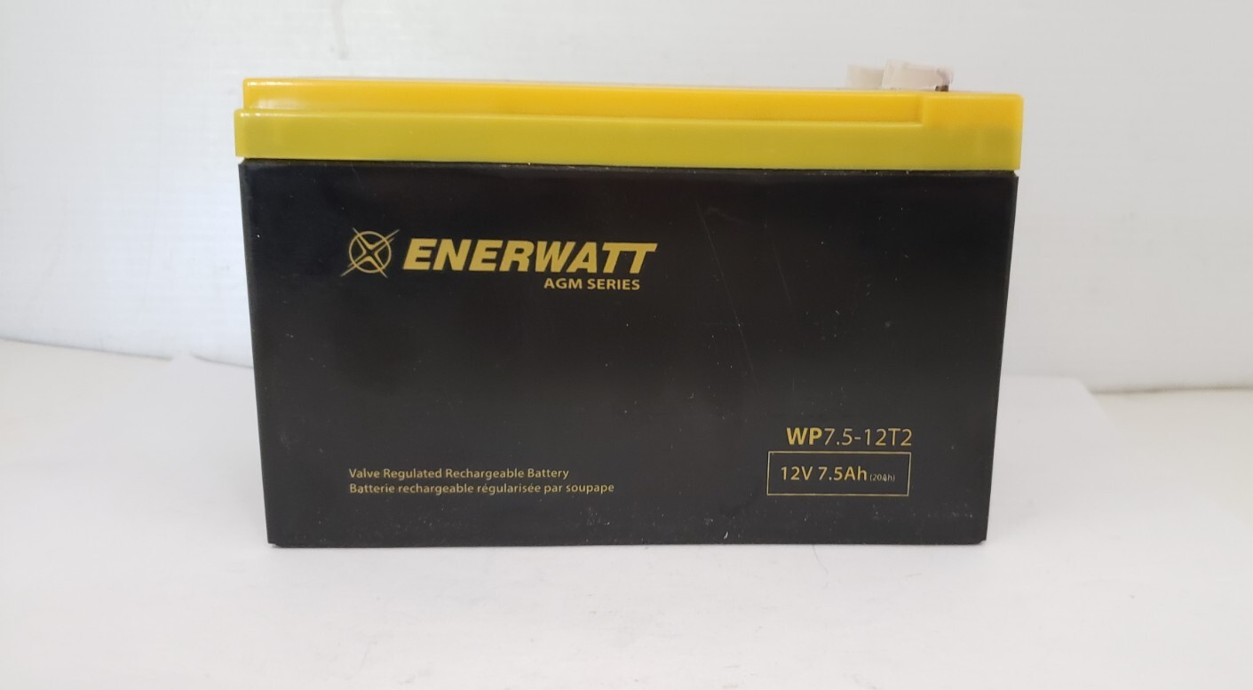 ENERWATT WP7.5-12T2 BATTERY REPLACEMENT, AGM SERIES, 12V 7.5Ah, NIB