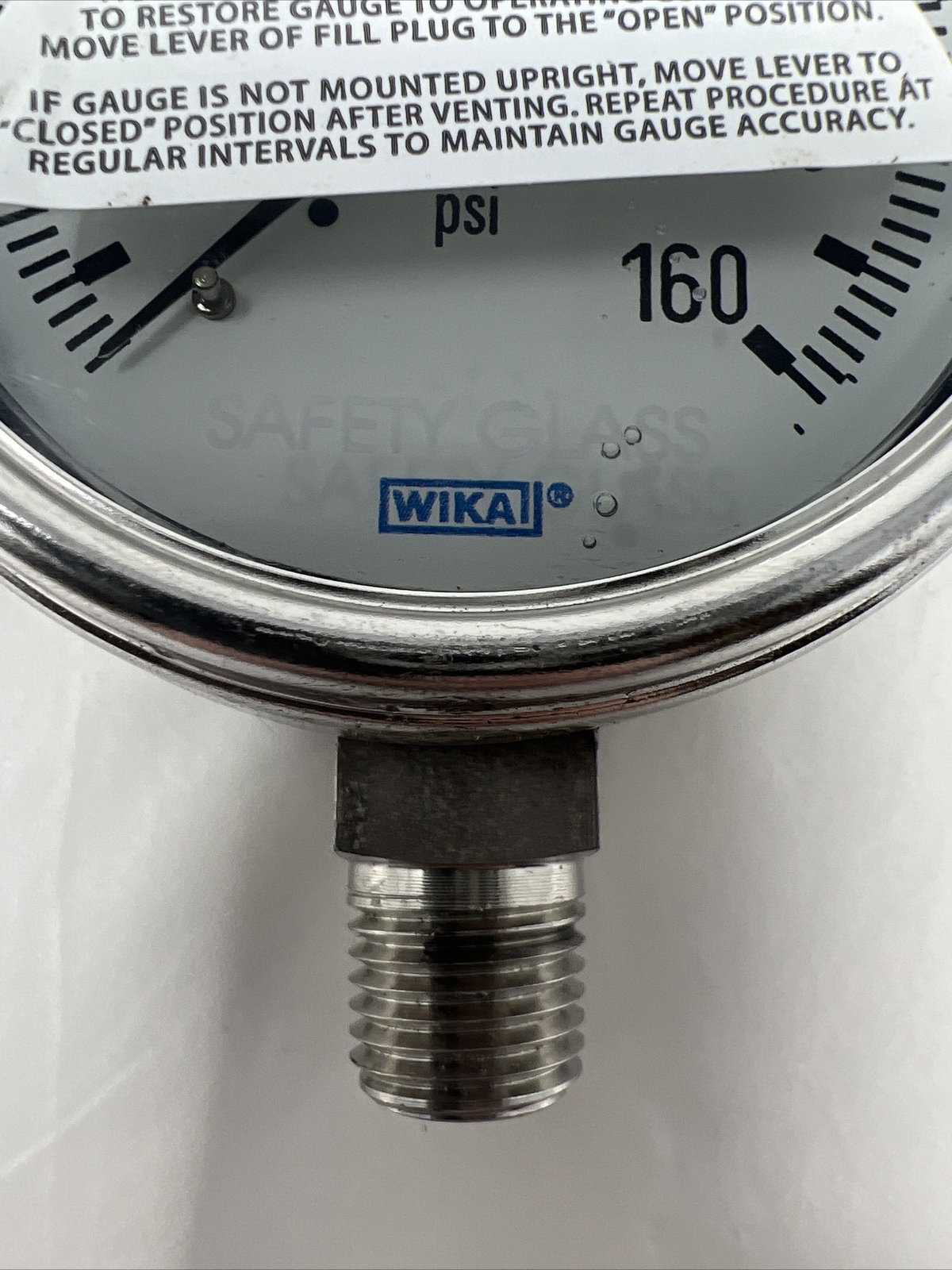 WIKA 316 SS TUBE AND CONNECTION 0-160 PSI PRESSURE GUAGE