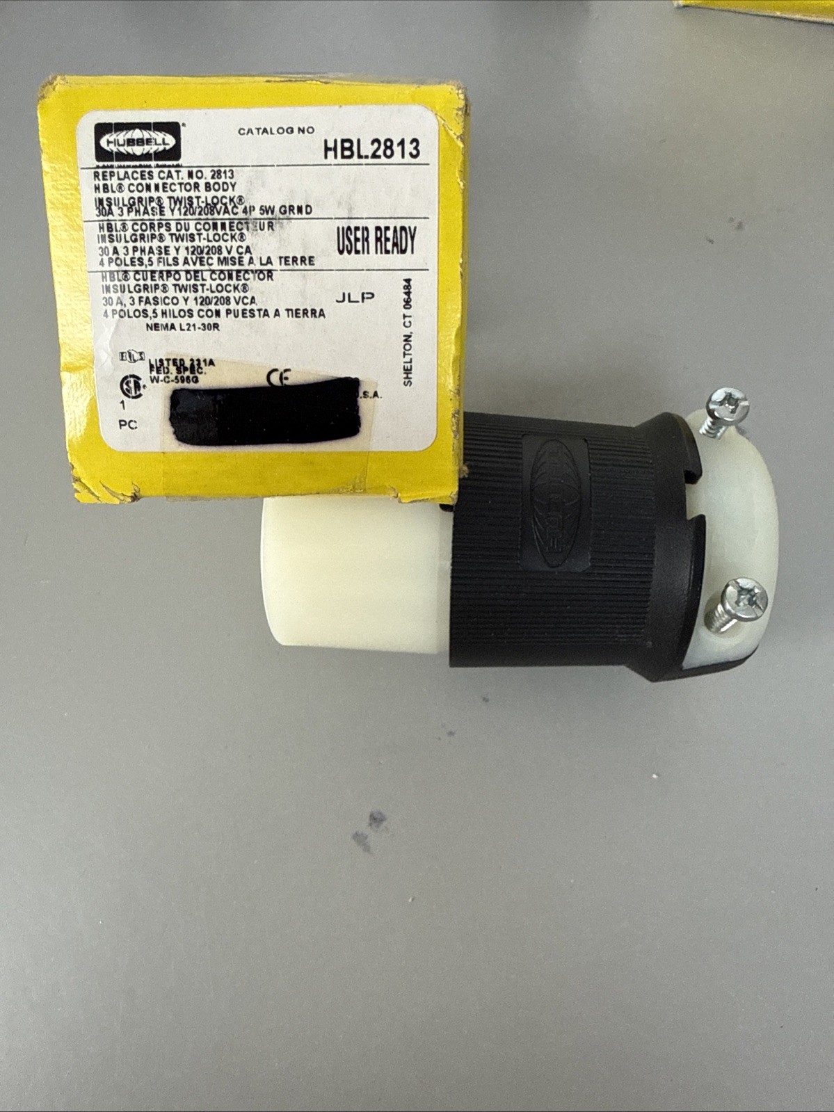 Hubbell HBL2813 Female Connector Body 30A 3 Phase 120/208V L21-30R