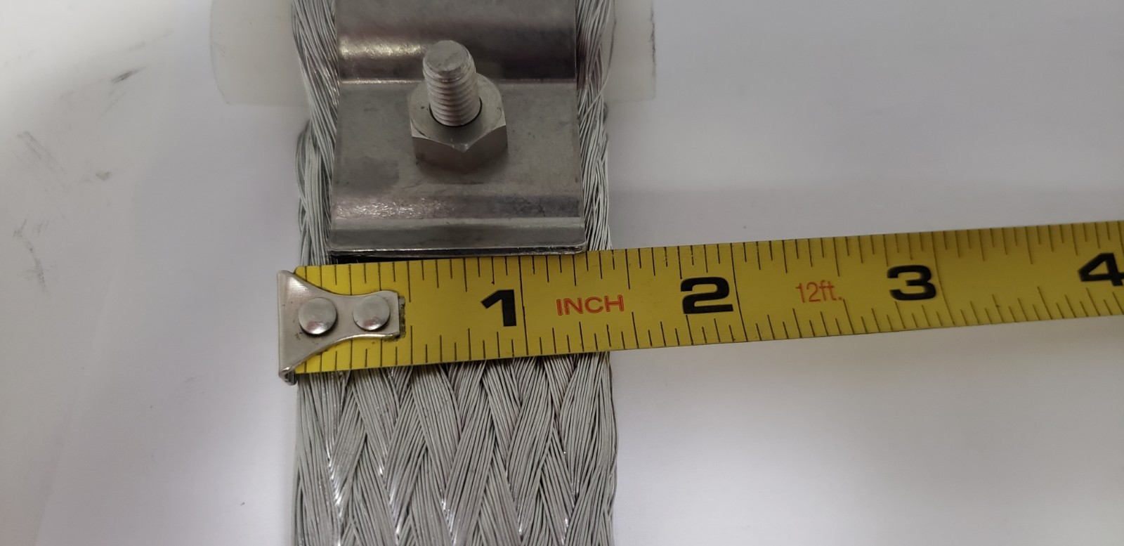 BRAIDED GROUND FLAT WIRE W/I-BEAM CLAMP, K515, 7-1/4″ TOTAL LENGTH, NNB