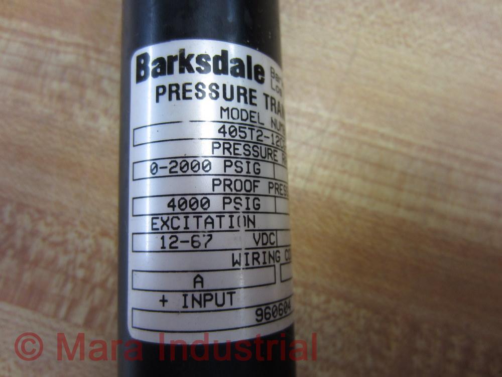 Barksdale 405T2-12CG-11-L Pressure Transducer 405T212CG11L