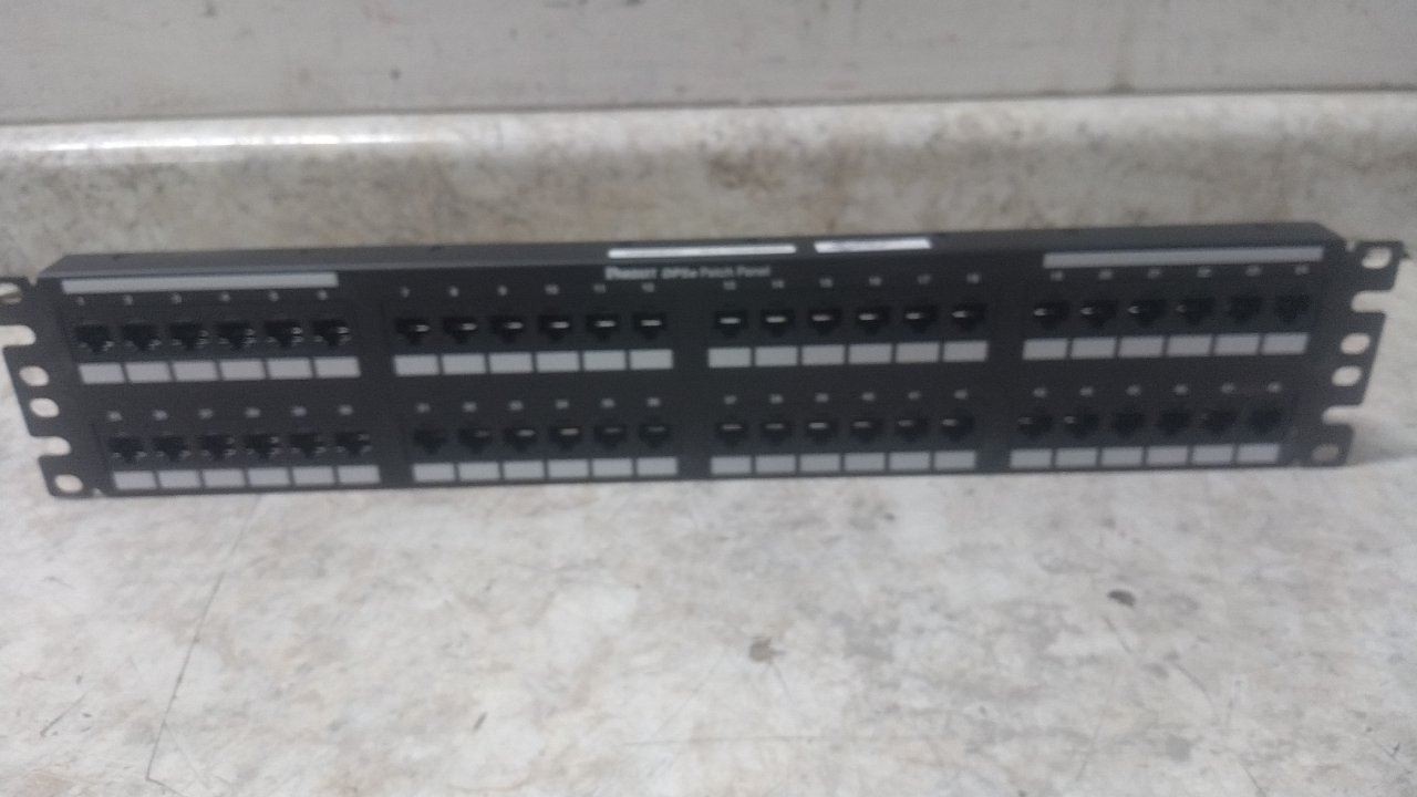 Panduit DP485E88TGY 19 In Overall Width 3-1/2 In Overall H 48 Port Patch Panel