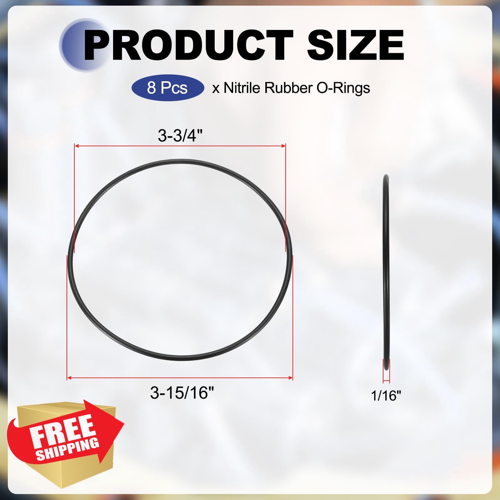 uxcell 8Pcs Nitrile O-Rings 3-3/4″ ID x 3-15/16″ OD