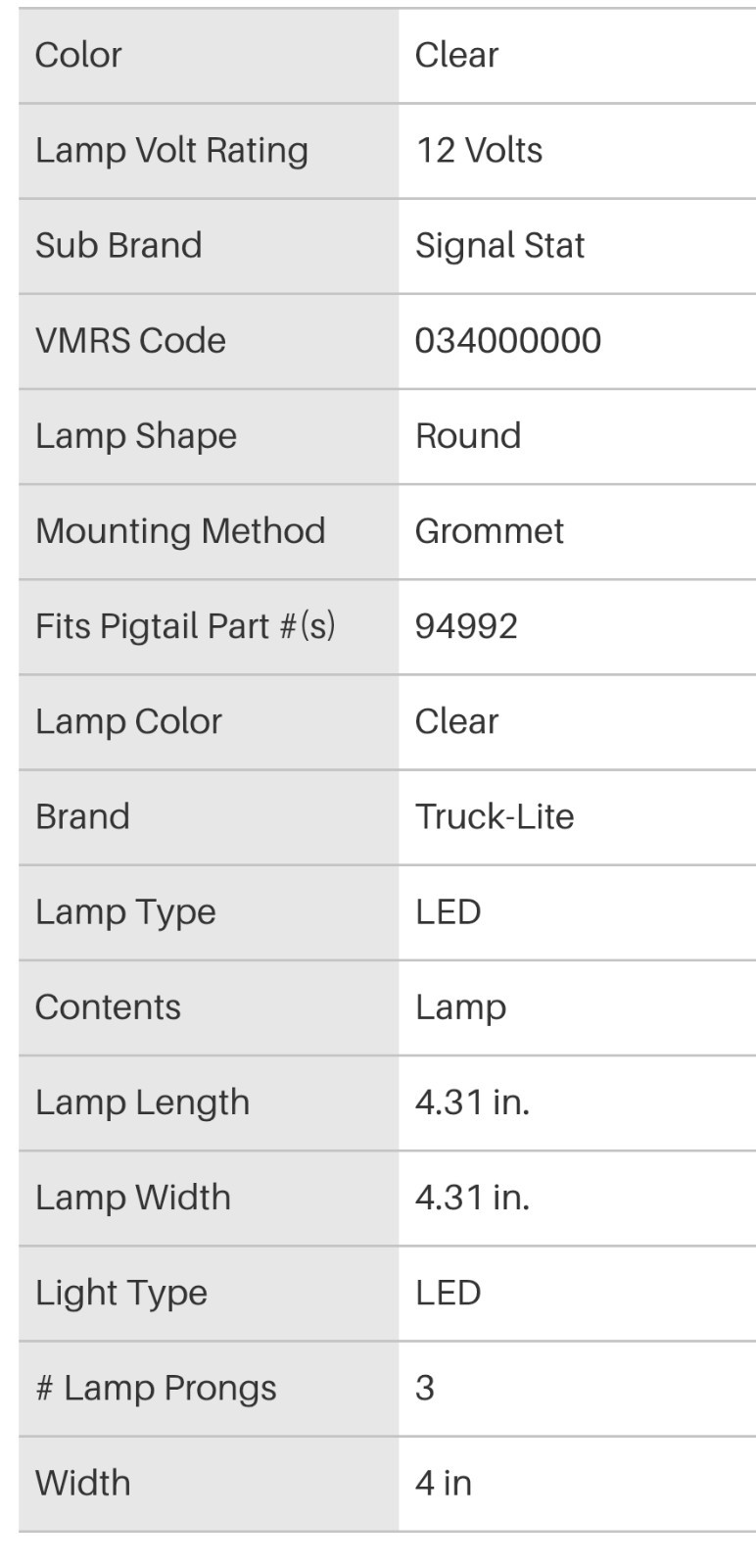 Napa Truck-Lite 4060C 12V LED Signal Stat Back-up Light *FAST FREE SHIPPING*