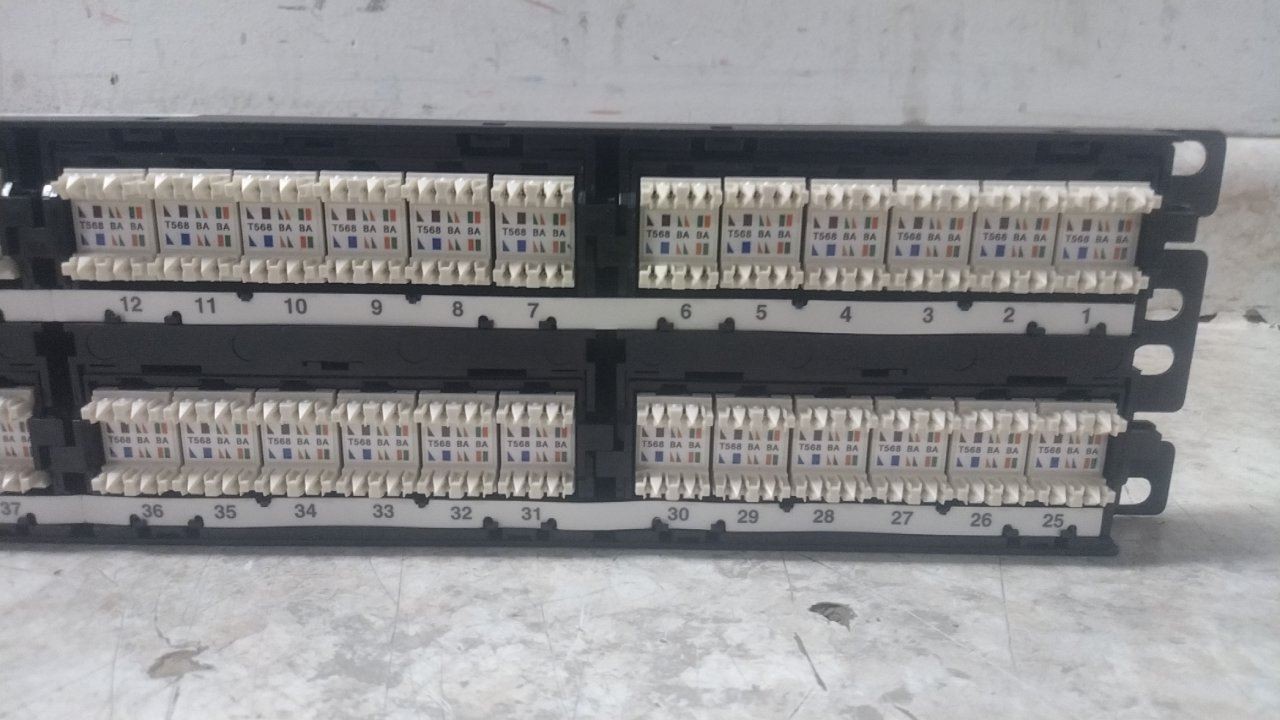 Panduit DP485E88TGY 19 In Overall Width 3-1/2 In Overall H 48 Port Patch Panel