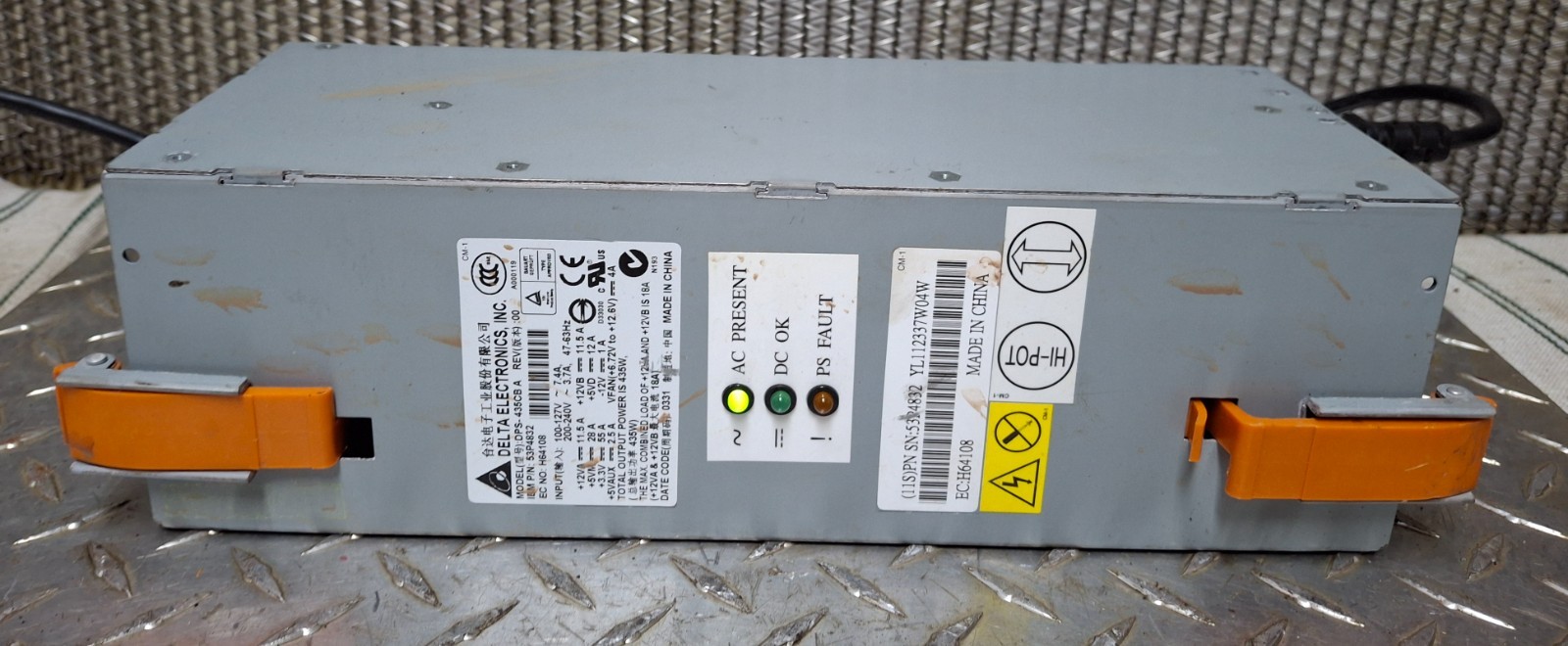 Delta Electronics/ Ibm Power Supply Dps-435CB A, 120/240v Hot Swap 435 Watt