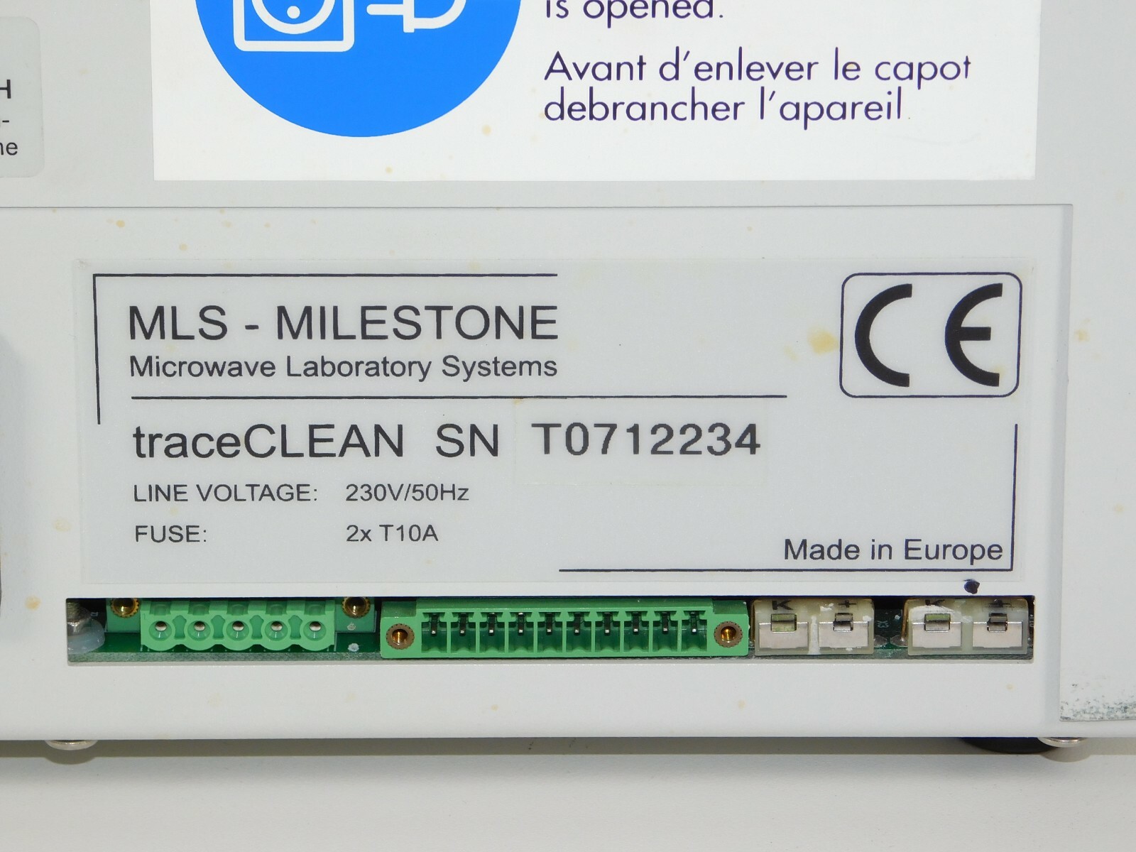 MLS Milestone TraceCLEAN Steam Cleaning Microwave Lab Test System Control Box