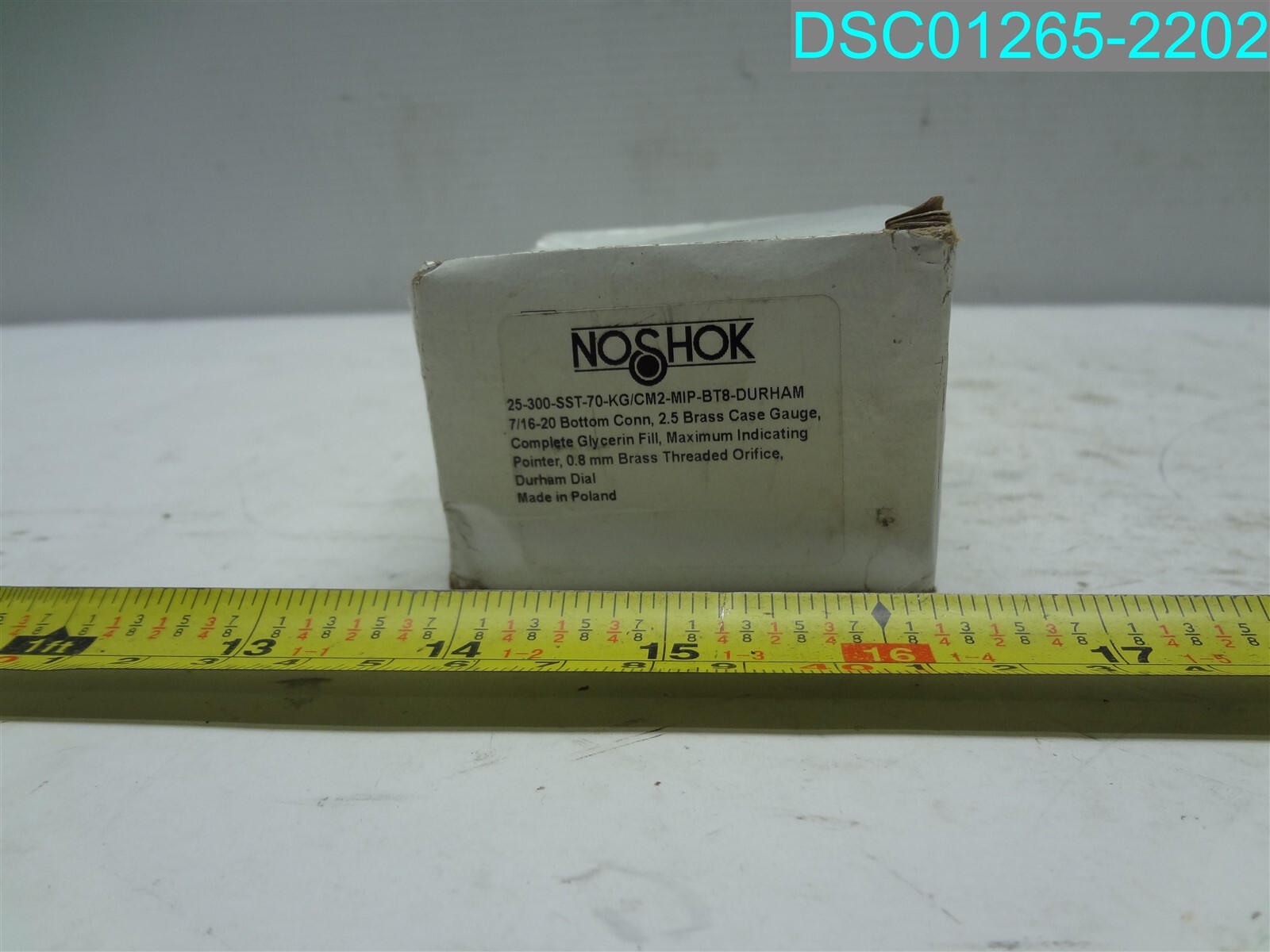 NOSHOK 25-300-SST-70-KG/CM2 BRASS CASE GAUGE 0.8MM