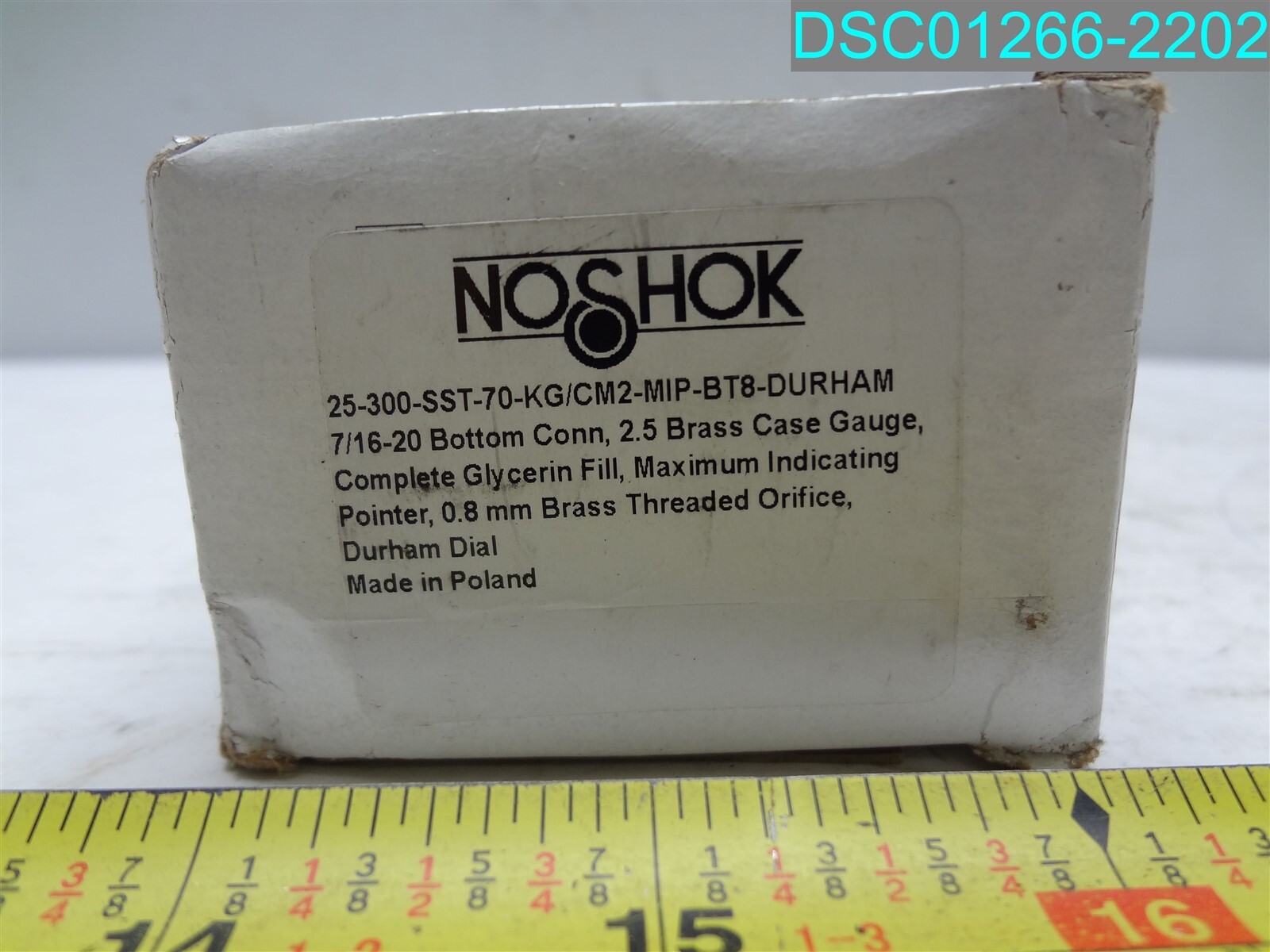 NOSHOK 25-300-SST-70-KG/CM2 BRASS CASE GAUGE 0.8MM