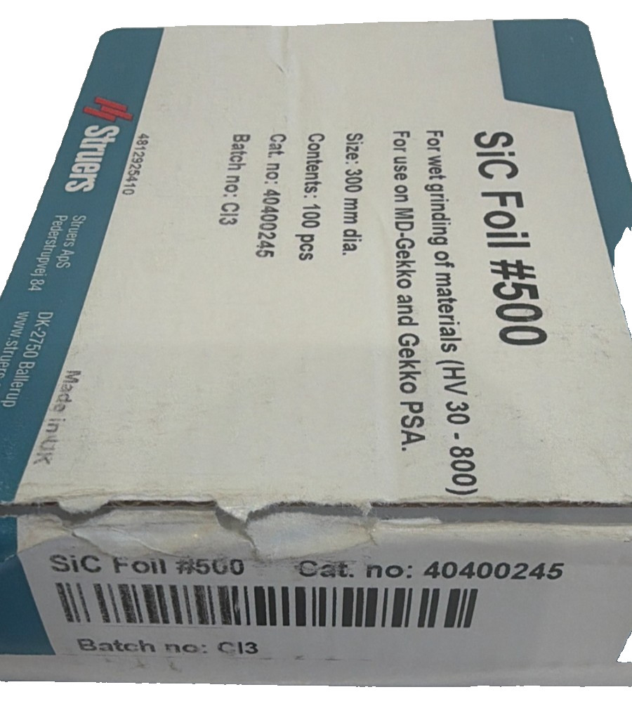 NEW STRUERS 40400245 WET GRINDING DISCS #500 300MM 100PCS