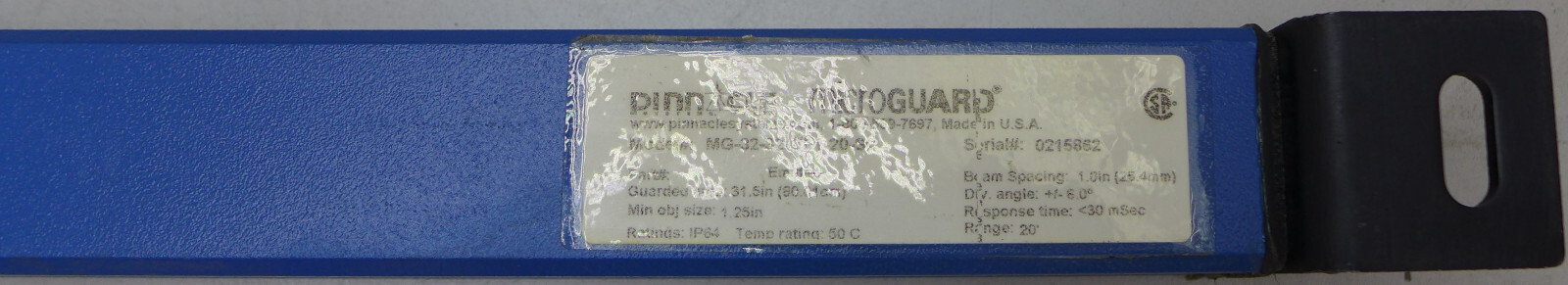 Pinnacle Microguard MG-32-32-OF1-20-SC Safety Light Curtain