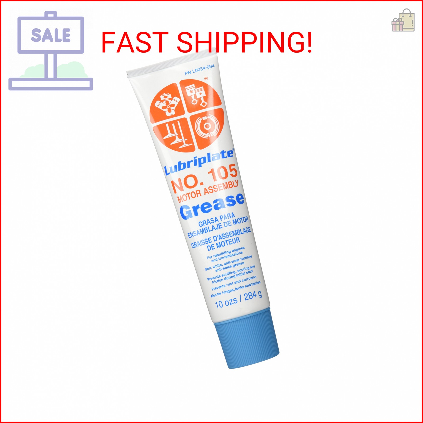 Lubriplate L0034-094 No. 105 Motor Assembly Grease, 10 oz