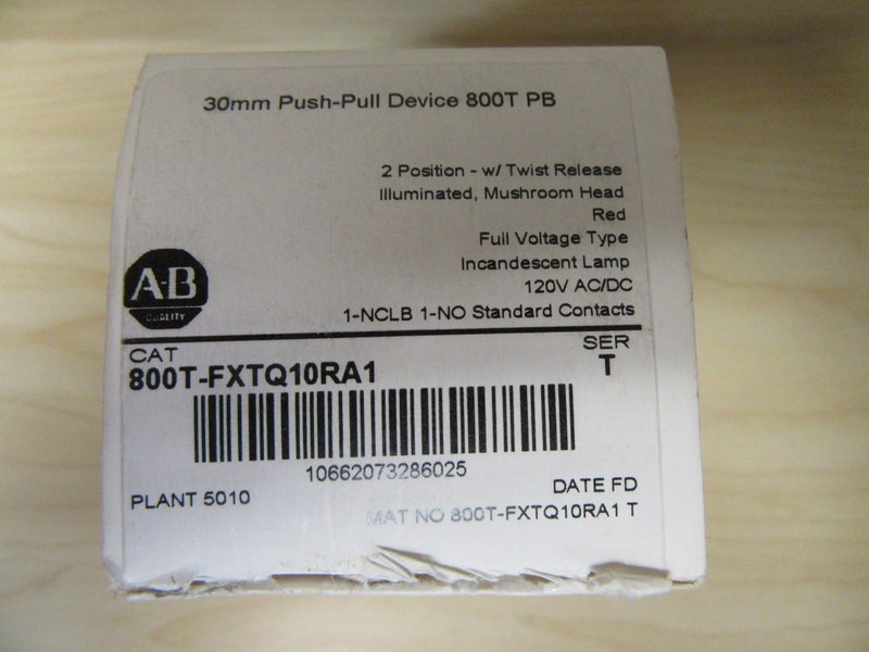 Allen Bradley 800T-FXTQ10RA1 Push Button EMPTY BOX ONLY!