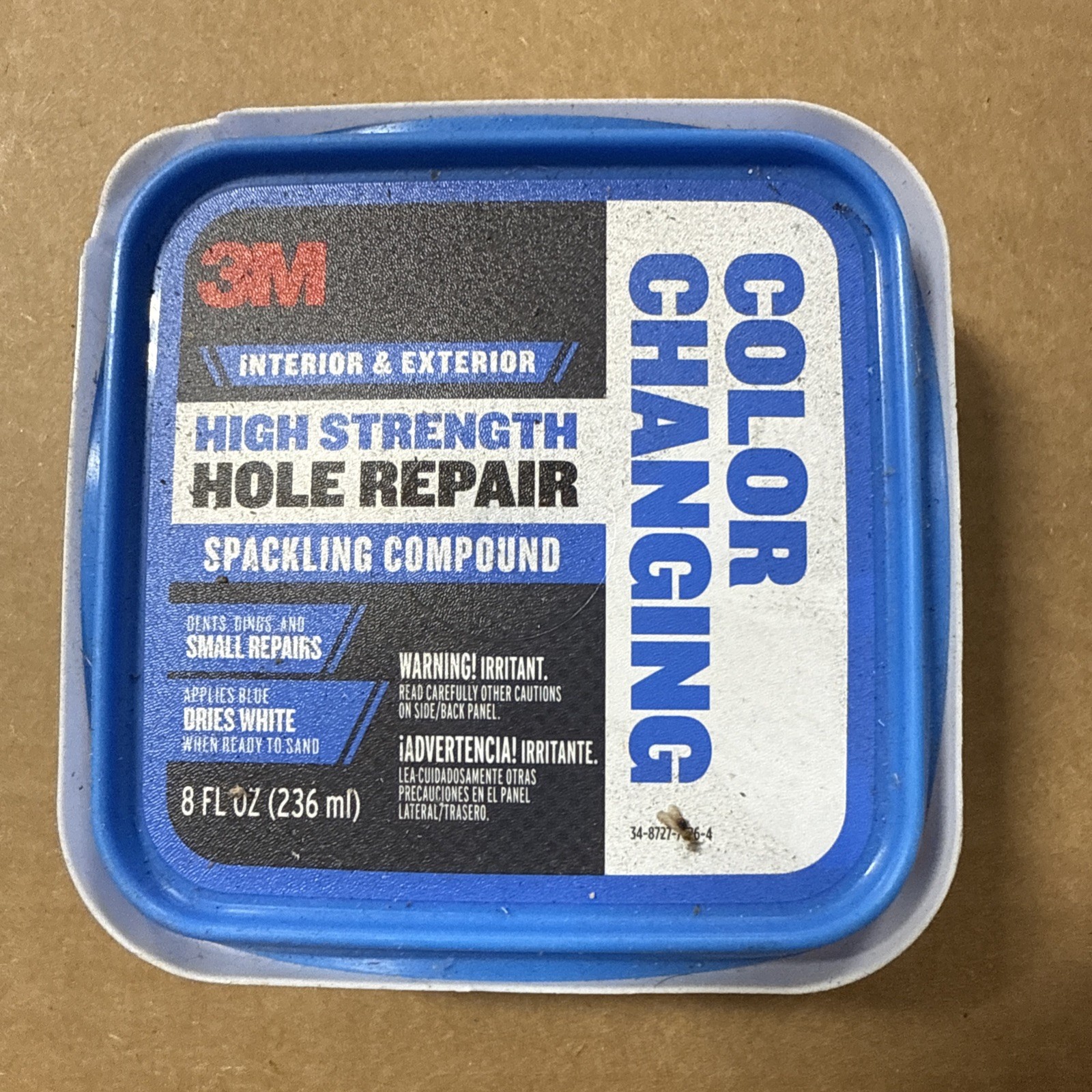 Spackling Compound 3M Color Changing High Strength Hole Repair, 8 Oz