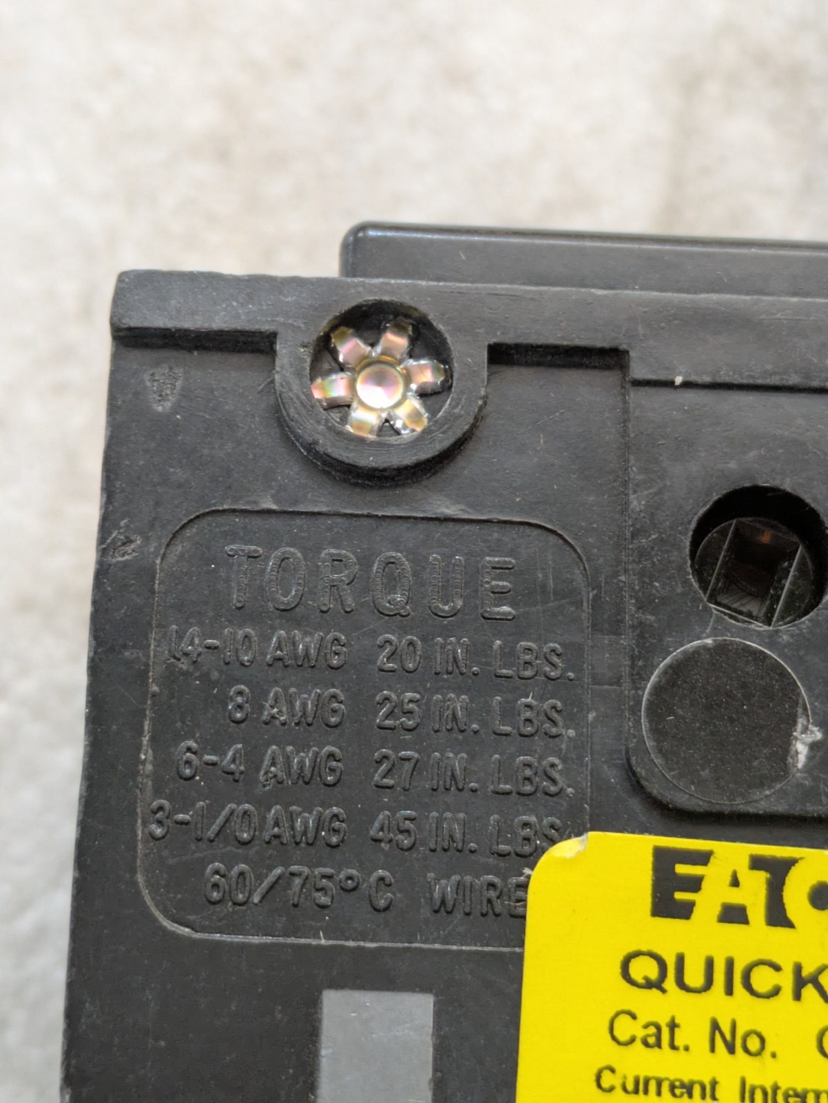EATON QUICKLAG QBHW2060 22000AMPS 120-240V CIRCUIT BREAKER 2POLE HACR TYPE