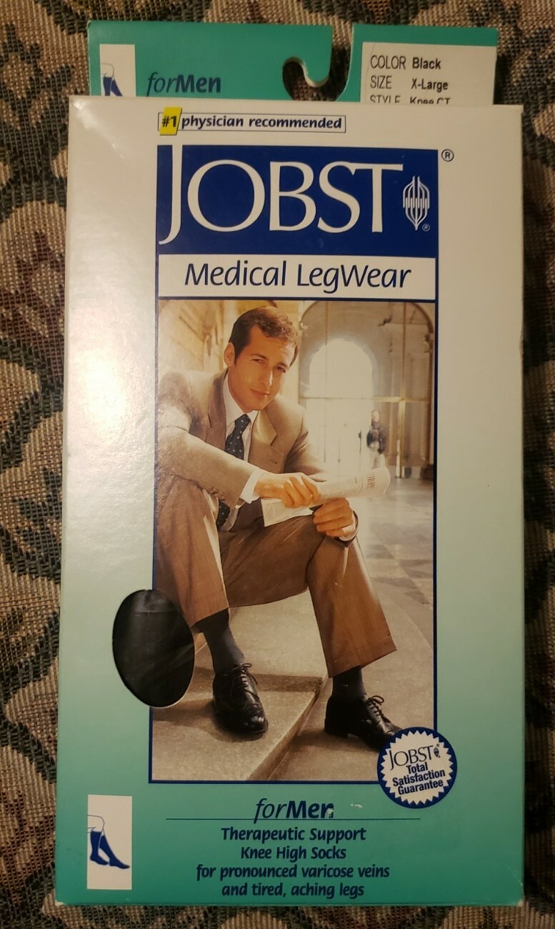 JOBST Medical LegWear Knee High 20-30 mmHg Black X-Large Close-Toe, Men, 1 pair