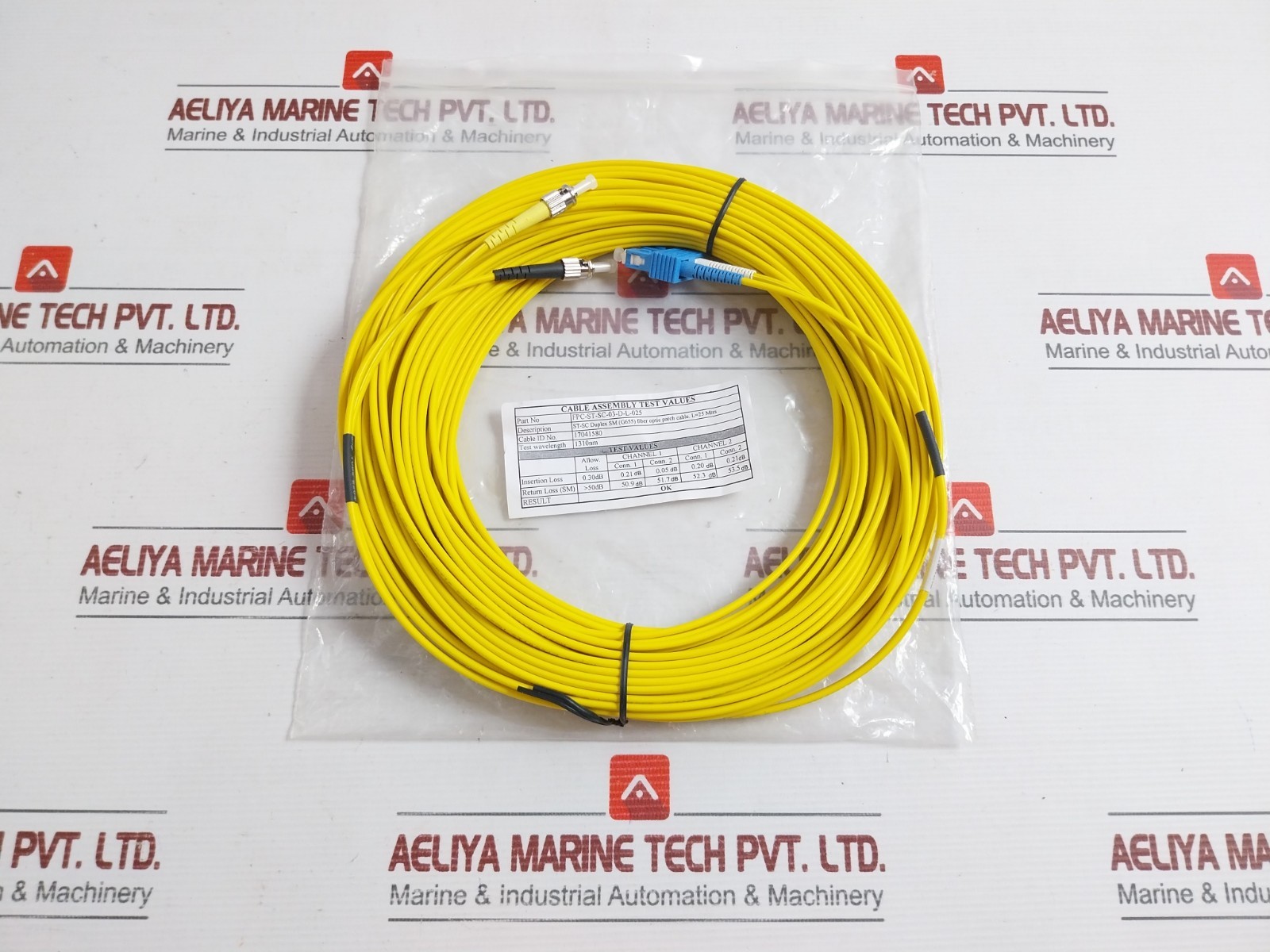 FPC-ST-SC-03-D-L-025 ST-SC Duplex Single Mode Fiber Optic Patch Cable 25M