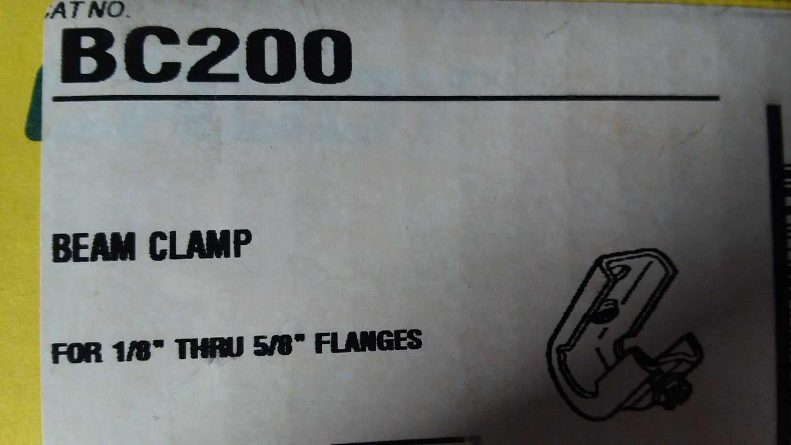 ERICO BC200 STEEL BEAM CLAMP 5/8″ FLANGE 1/4″ ROD SIZE 1/2″ MAX FLANGE LOT OF 5