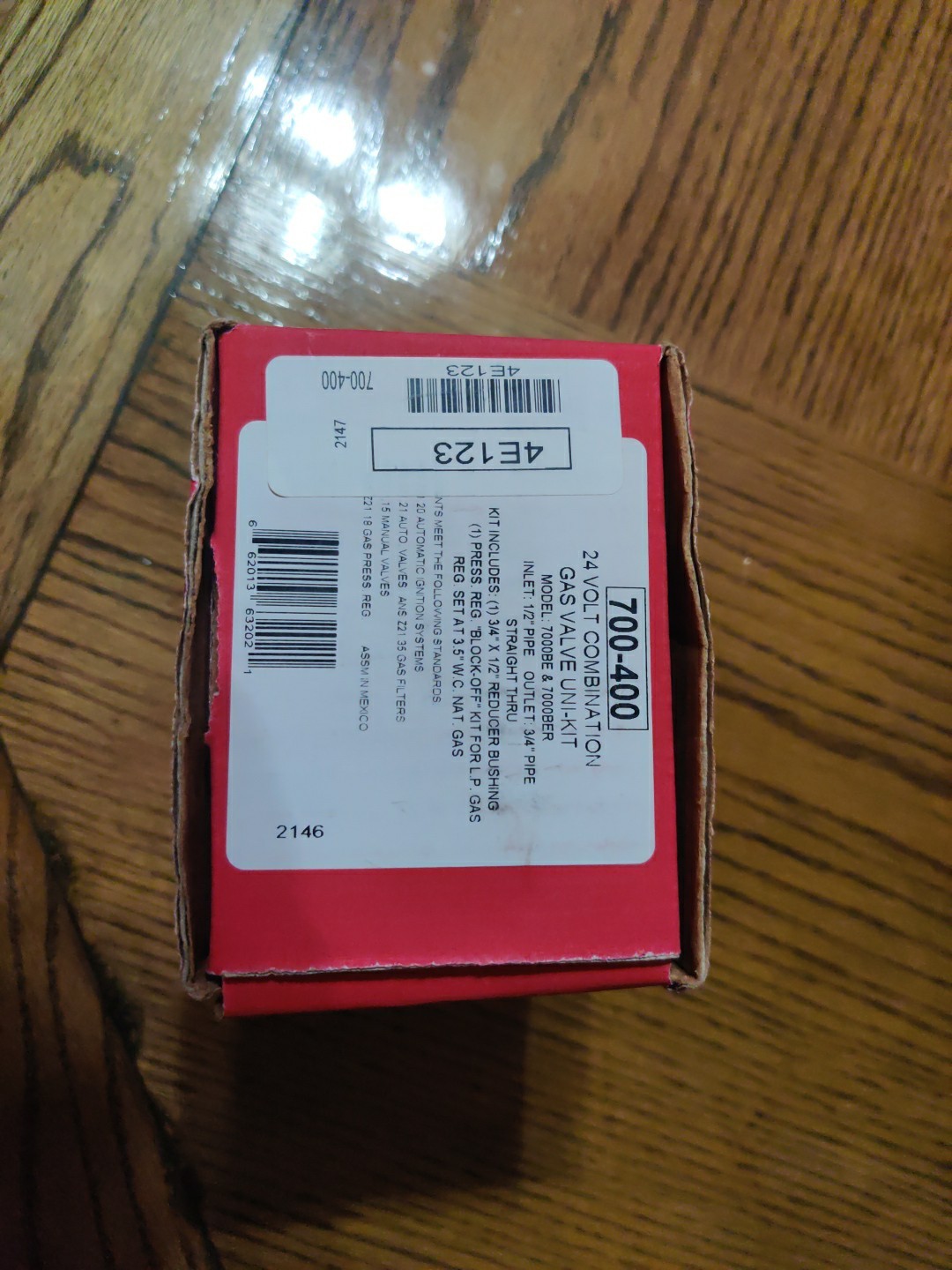 Robertshaw Gas Valve, Fast Opening, 240K Btu/hr, 1/2 x 3/4 In