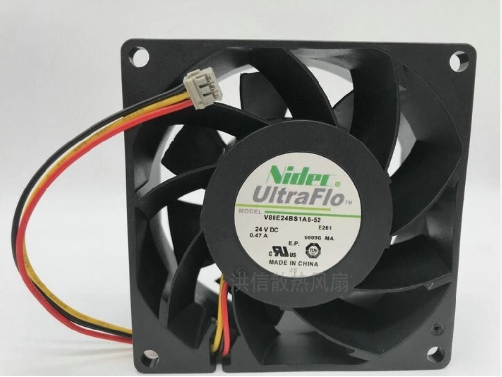 Nidec UltreFlo V80E24BS1A5-52 24V 0.47A 80mm for Schneider Cooling Fan