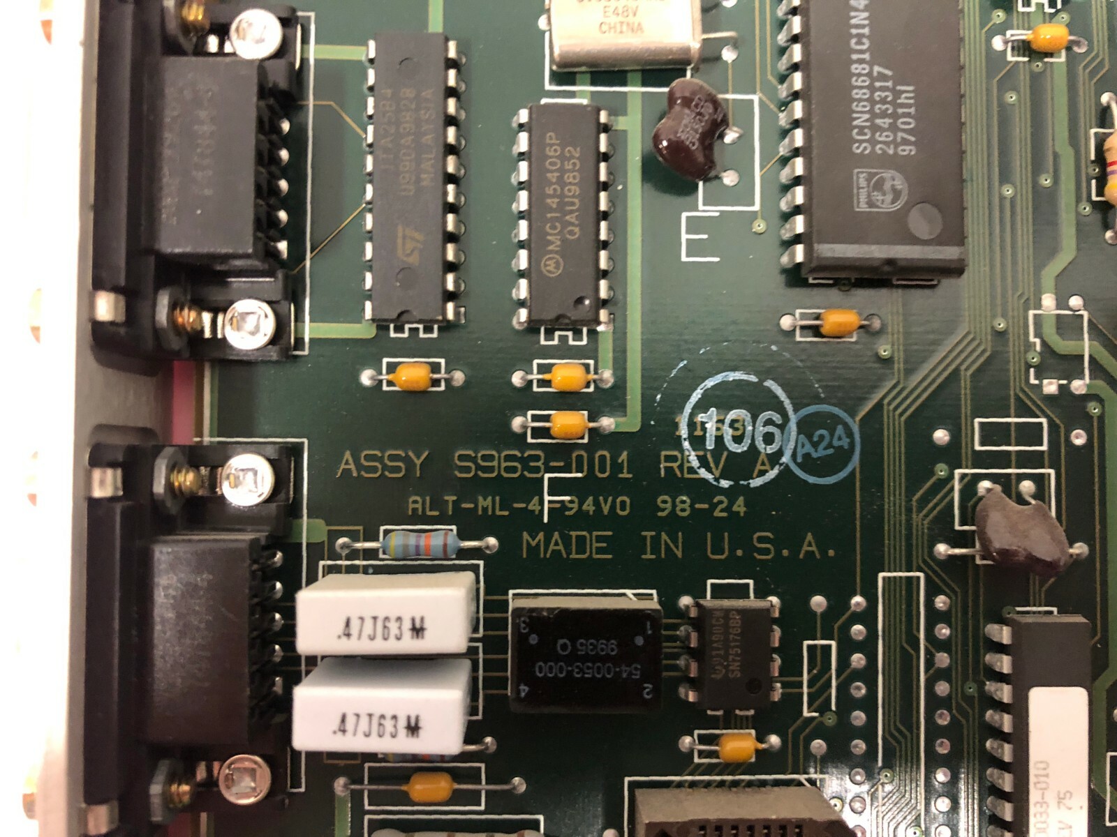 MODICON VME MVME PCB AS-S963-001 REV A S963-004 77 BOARD
