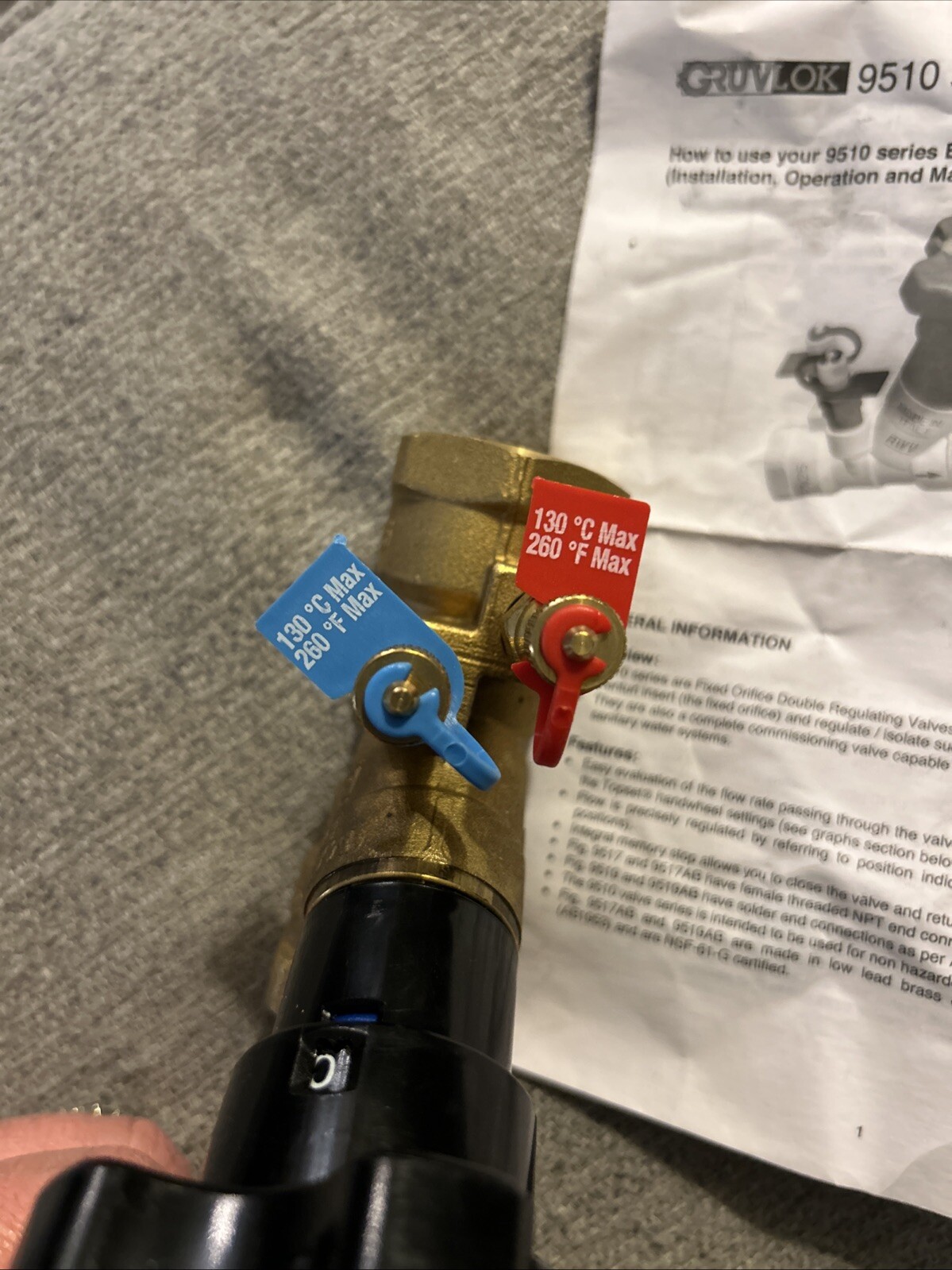 Gruvlok MBV-9510 Series 1 in. Sweat Brass Circuit Balancing Valve NEW /Italy