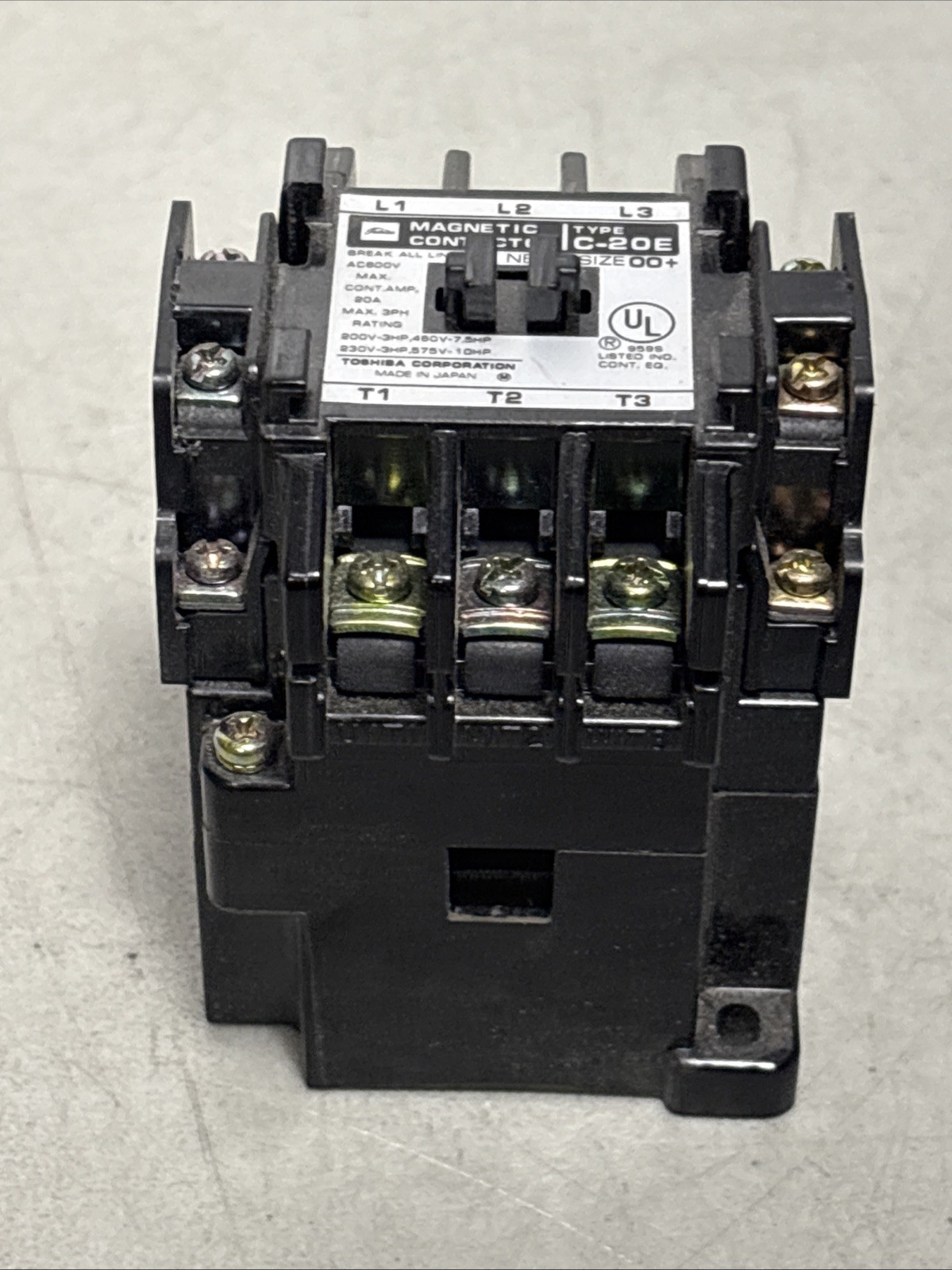 Toshiba Type C-20E Magnetic Contactor Size 00+ 20 Amp – New in Box