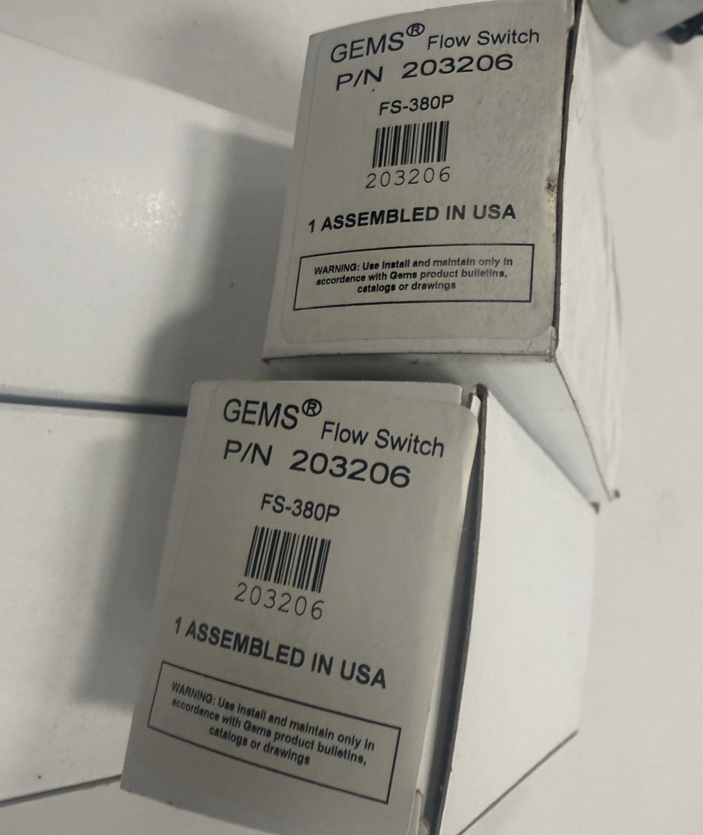 Gems FS‑380P Inline Flow Switch – Model 203206 – 0.15 GPM – NEW in Box