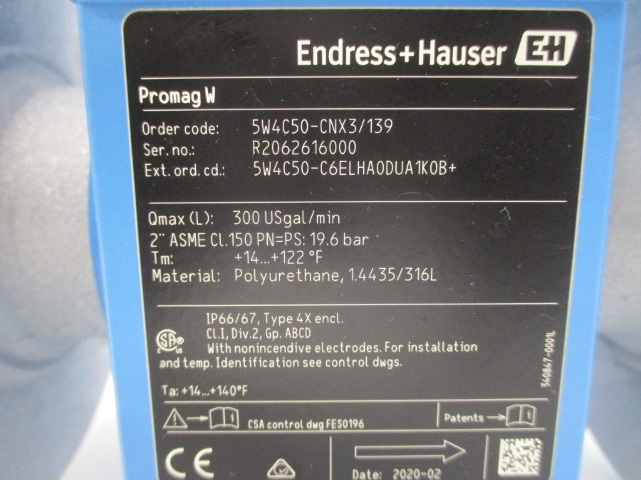 ENDRESS+HAUSER 5W4C50-CNX3/139 100-240VAC REV. 8 2″ NSMP