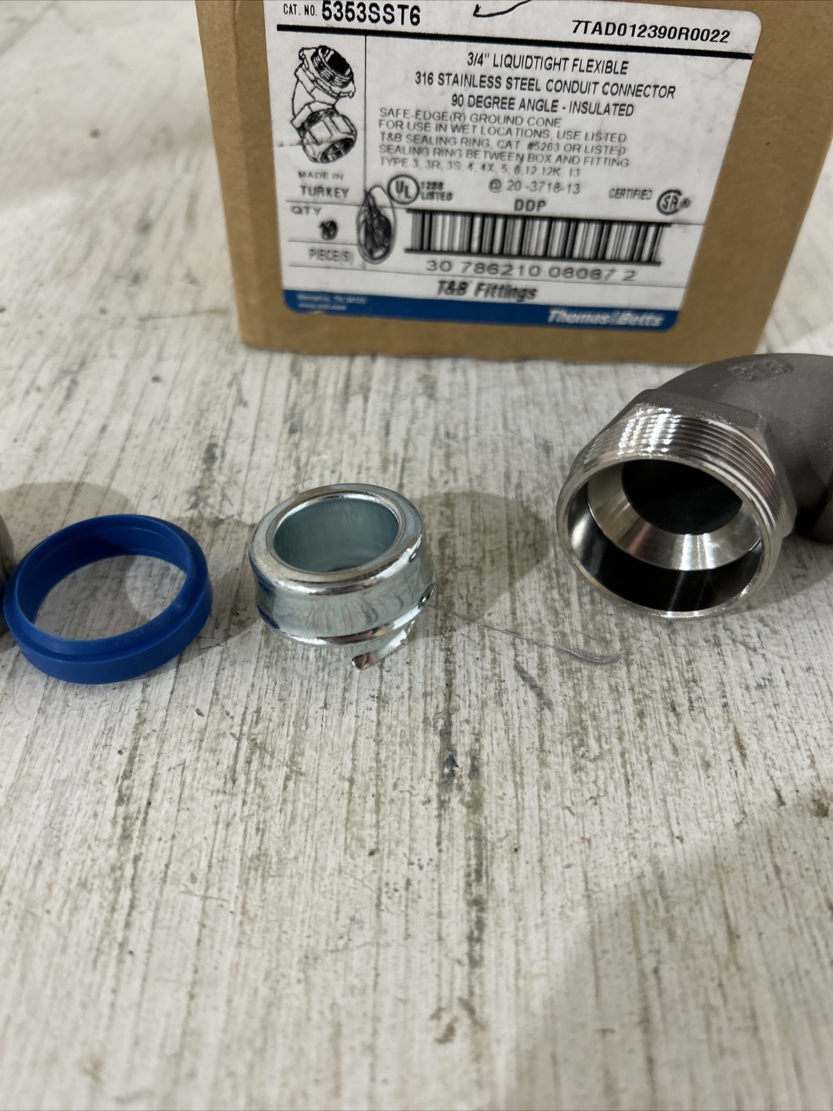T&B 5353SST6 3/4″ 90 Deg 316 Stainless Steel Liquidtight Fitting (SP154)