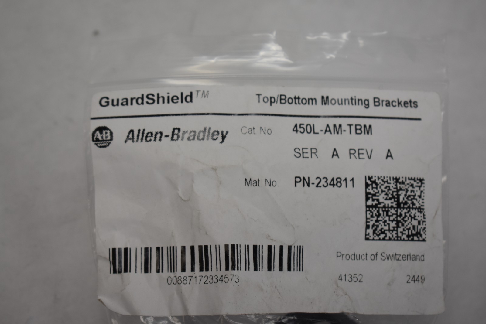 Allen Bradley GuardShield Light Mounting Bracket 450L-AM-TBM BP1 PN-234811