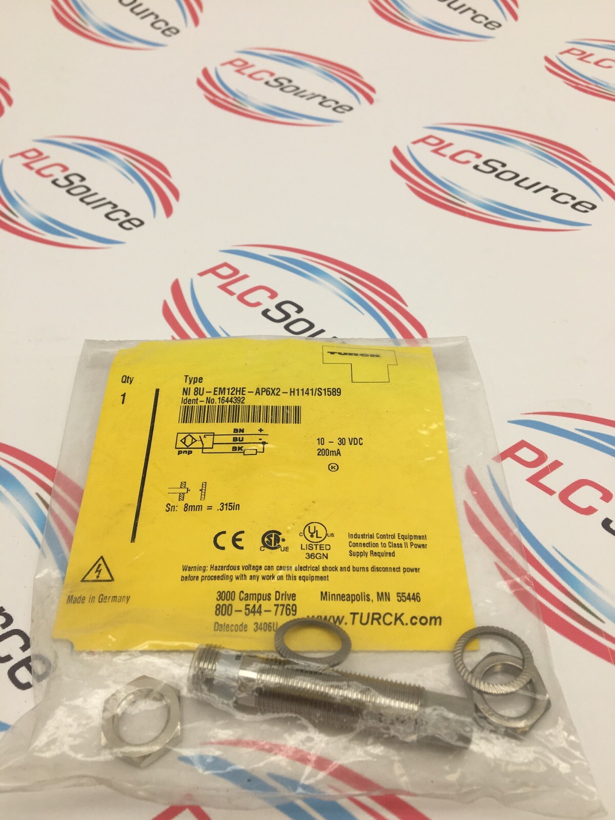 TURCK NI 8U-EM12HE-AP6X2-H1141 / S1589 Proximity Sensor