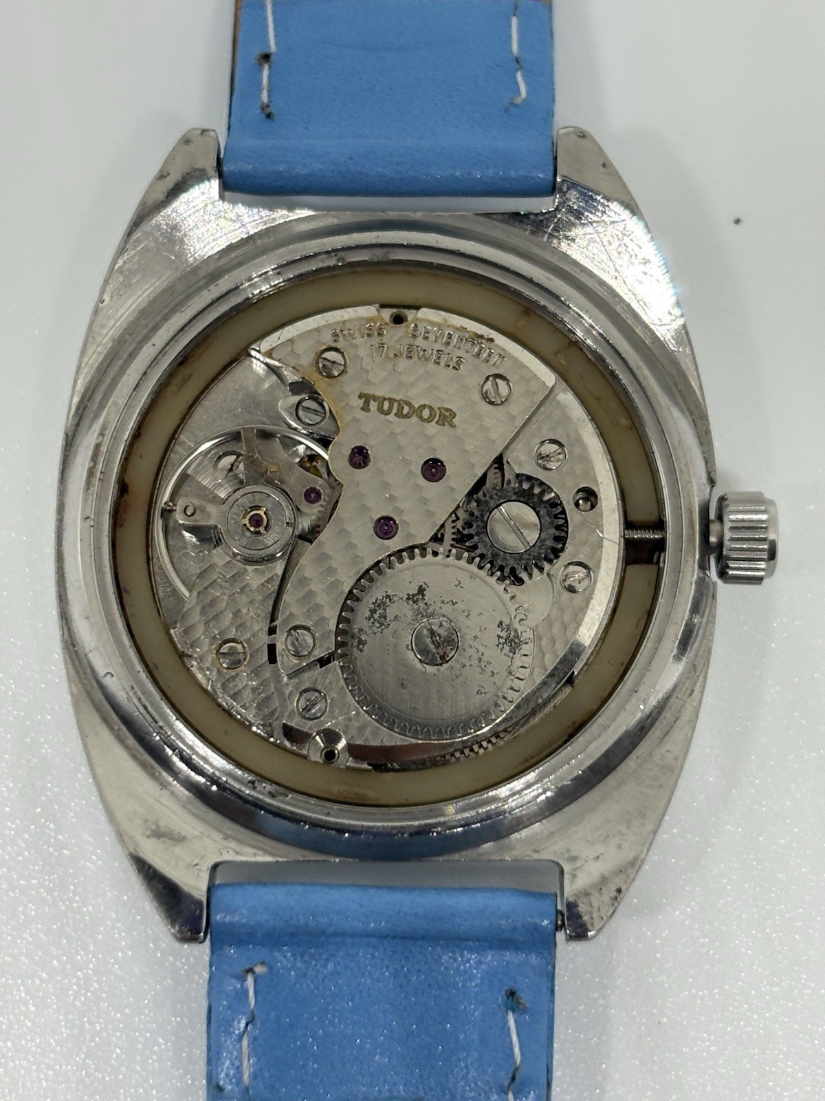 Vintage Tudor Oyster 17 Jewels Manual Winding Swiss Made Men’s Watch Blue Dial