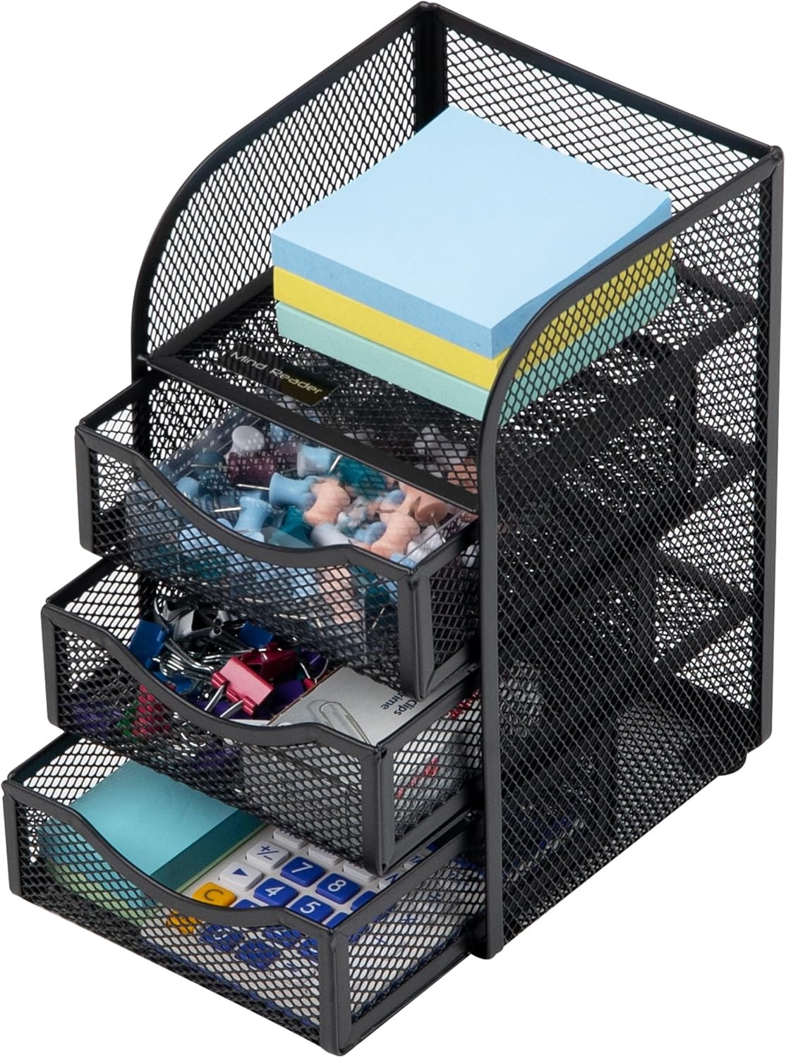 Mind Reader Desktop Accessory Storage, Paper Binder 4.75″L x 5″W x 8″H, Black