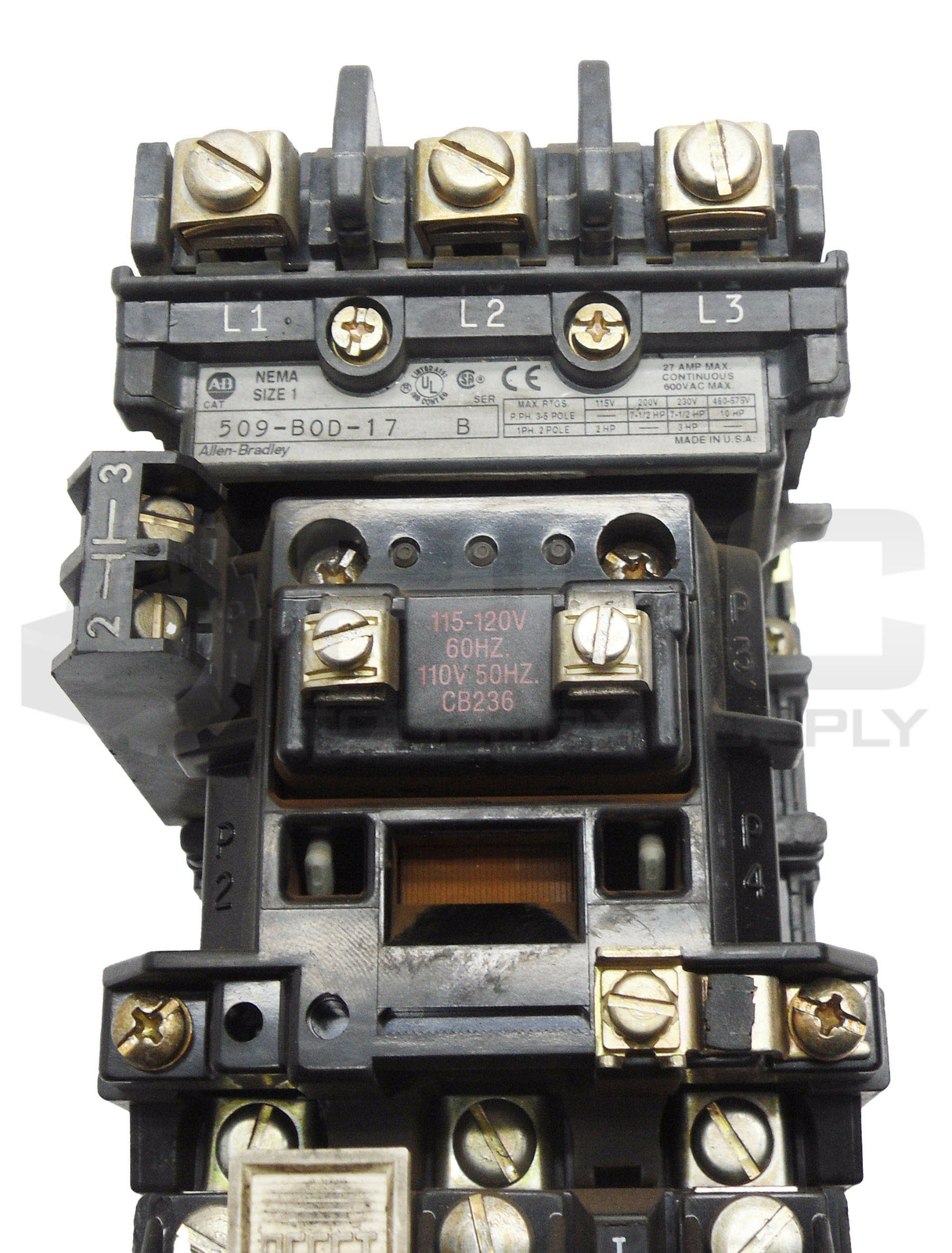 ALLEN BRADLEY 509-BOD-17 /B STARTER W/ 42185-800-01 W/ CB236 W/ 595-A /B