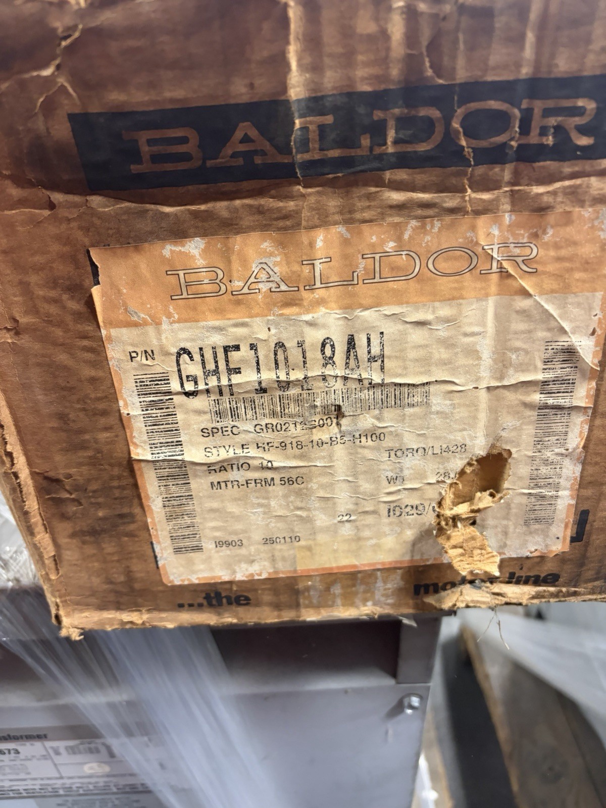 NEW Baldor Gear Reducer 10:1 RATIO GHF5018AH F-918-10-B5-H
