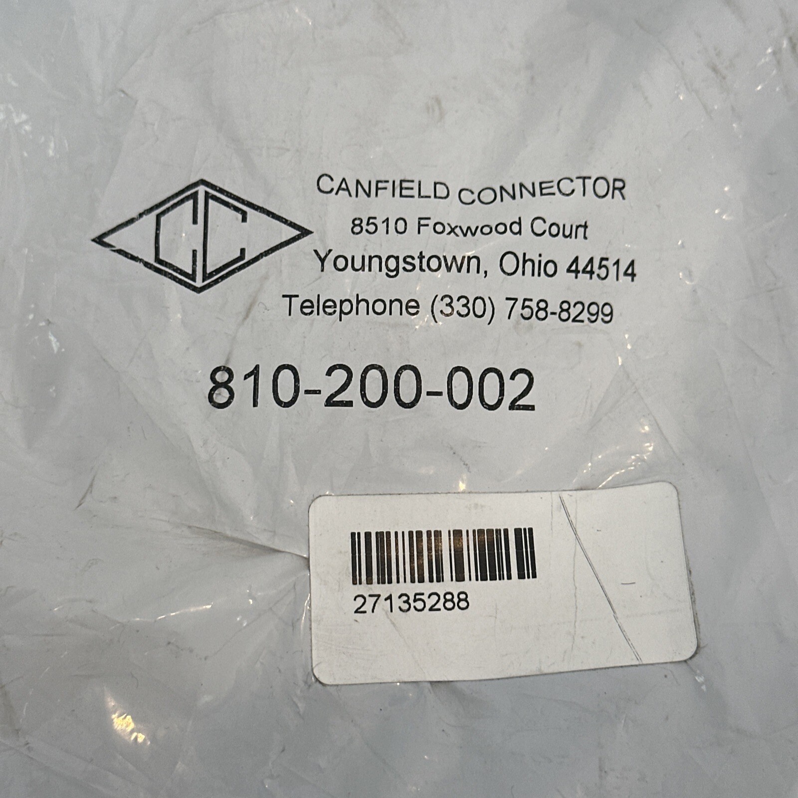 CANFIELD CONNECTOR 810-100-002 5-120VAC/DC New