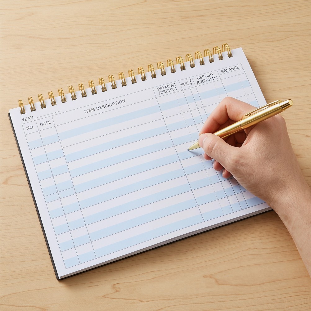 Check Register – Savings Account Booklet for Personal and Business – Blank