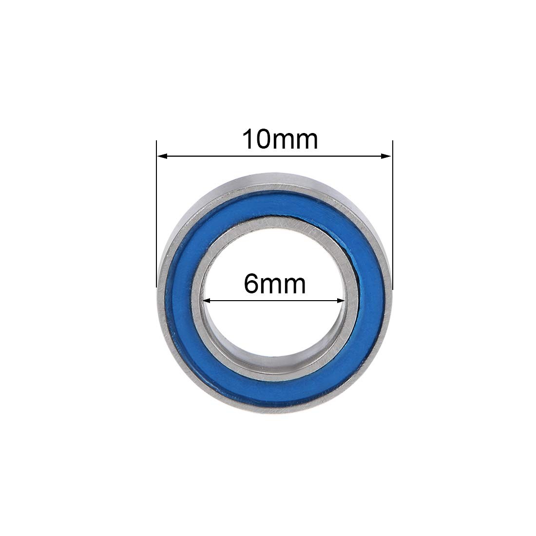 Mr106 2Rs Bearings 6Mm X 10Mm X 3Mm Chrome Steel Hardware Sealed Bearings