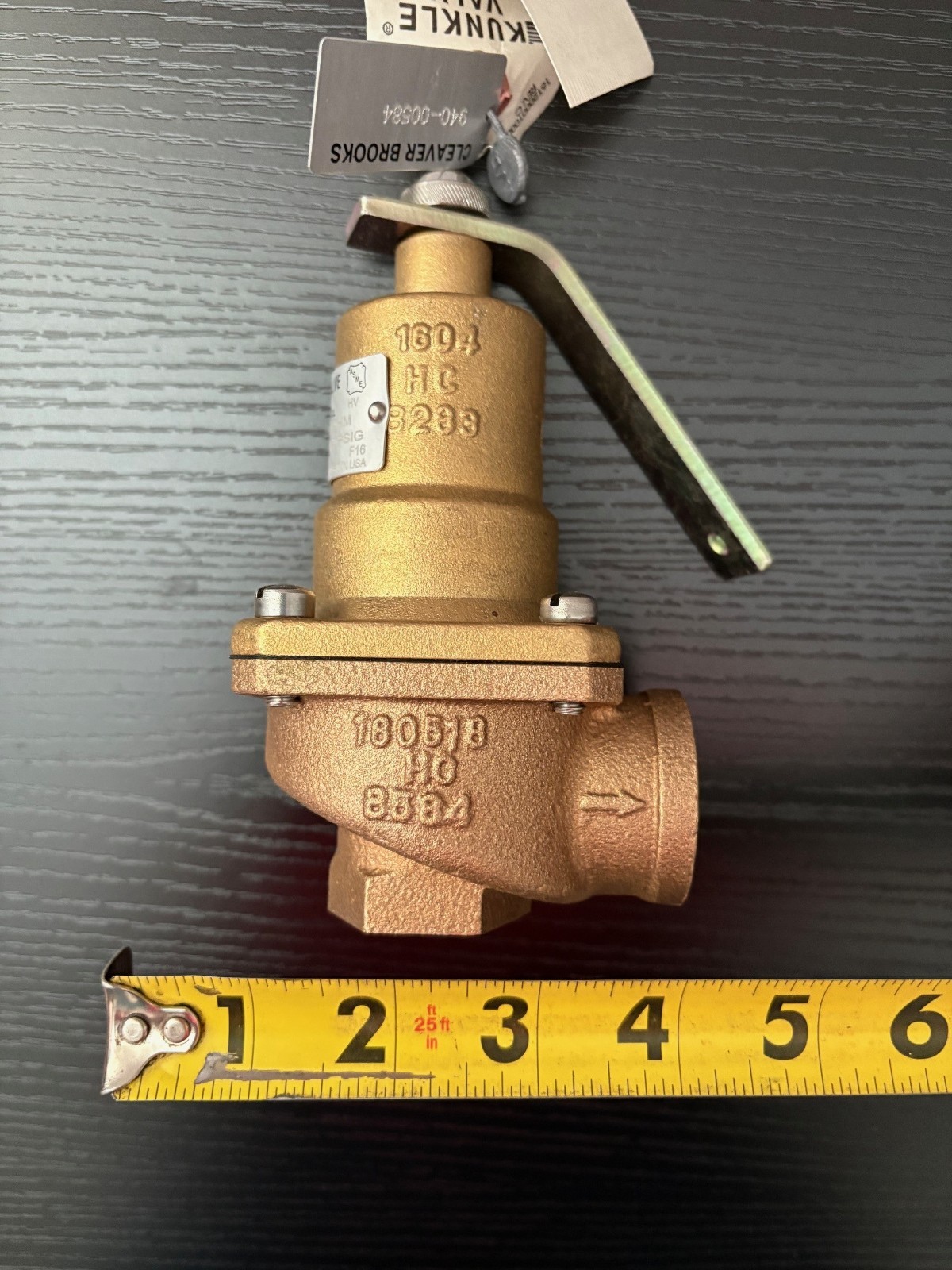 Kunkle Safety Relief Valve 3,364,049 BTU/HR 125 PSI 3/4″ X 1″ 0537-D01AHM